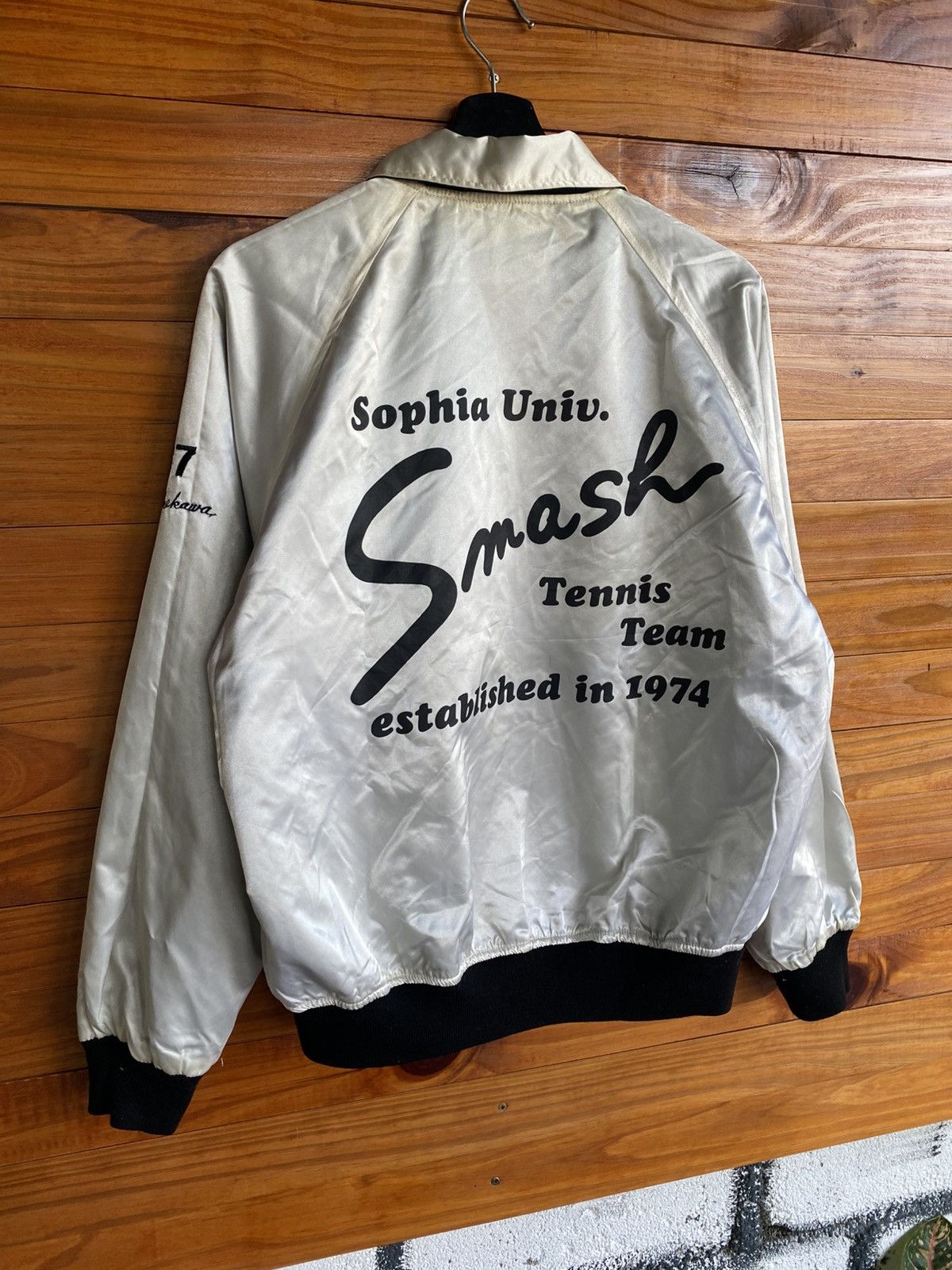 Vintage Vintage 80s Village Stone Reversible Varsity Bomber Jacket Size US L / EU 52-54 / 3 - 19 Thumbnail