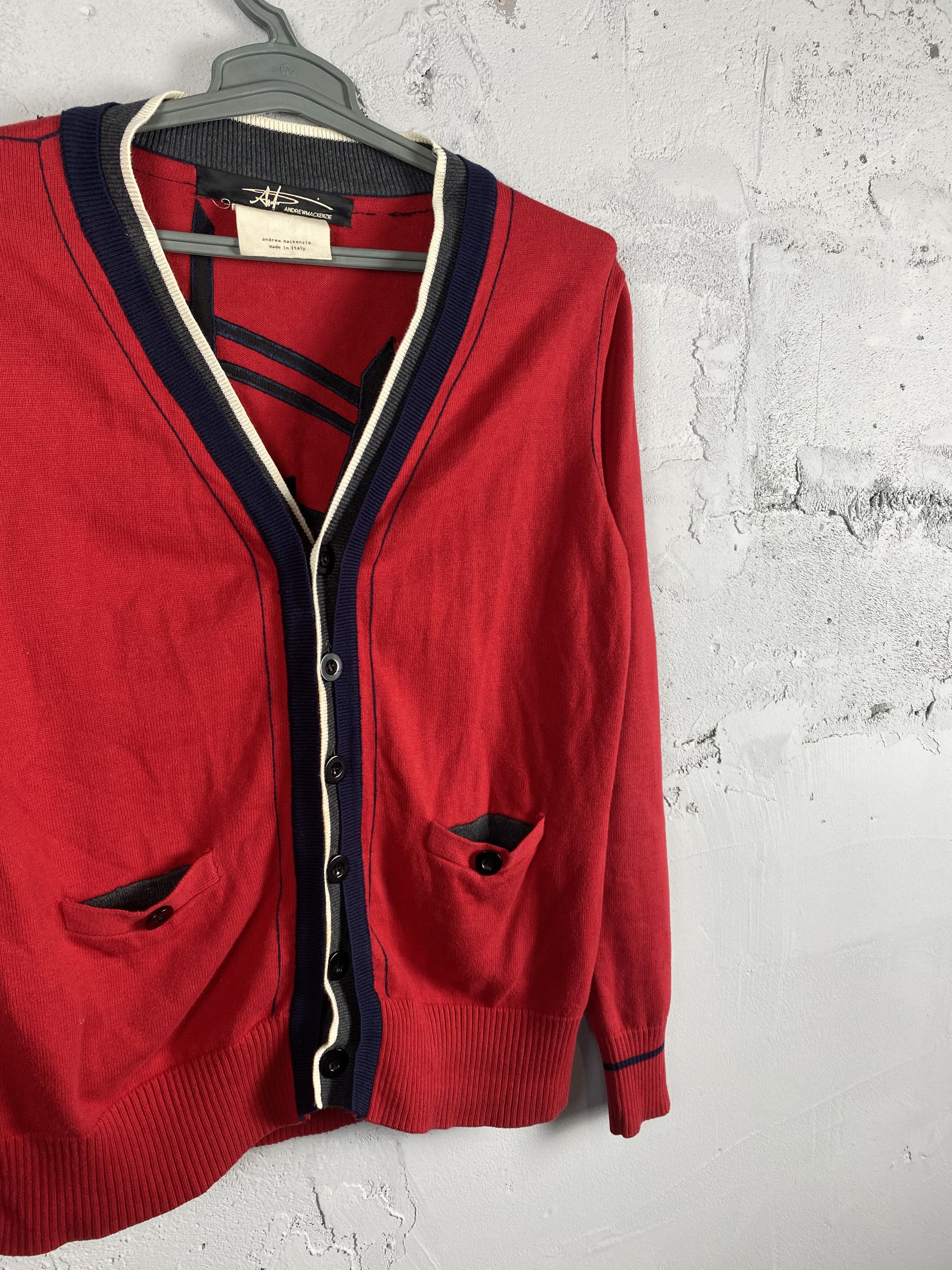 Andrew Mackenzie Check Cardigan With Bottom Big Logo Tag Size US M / EU 48-50 / 2 - 3 Thumbnail