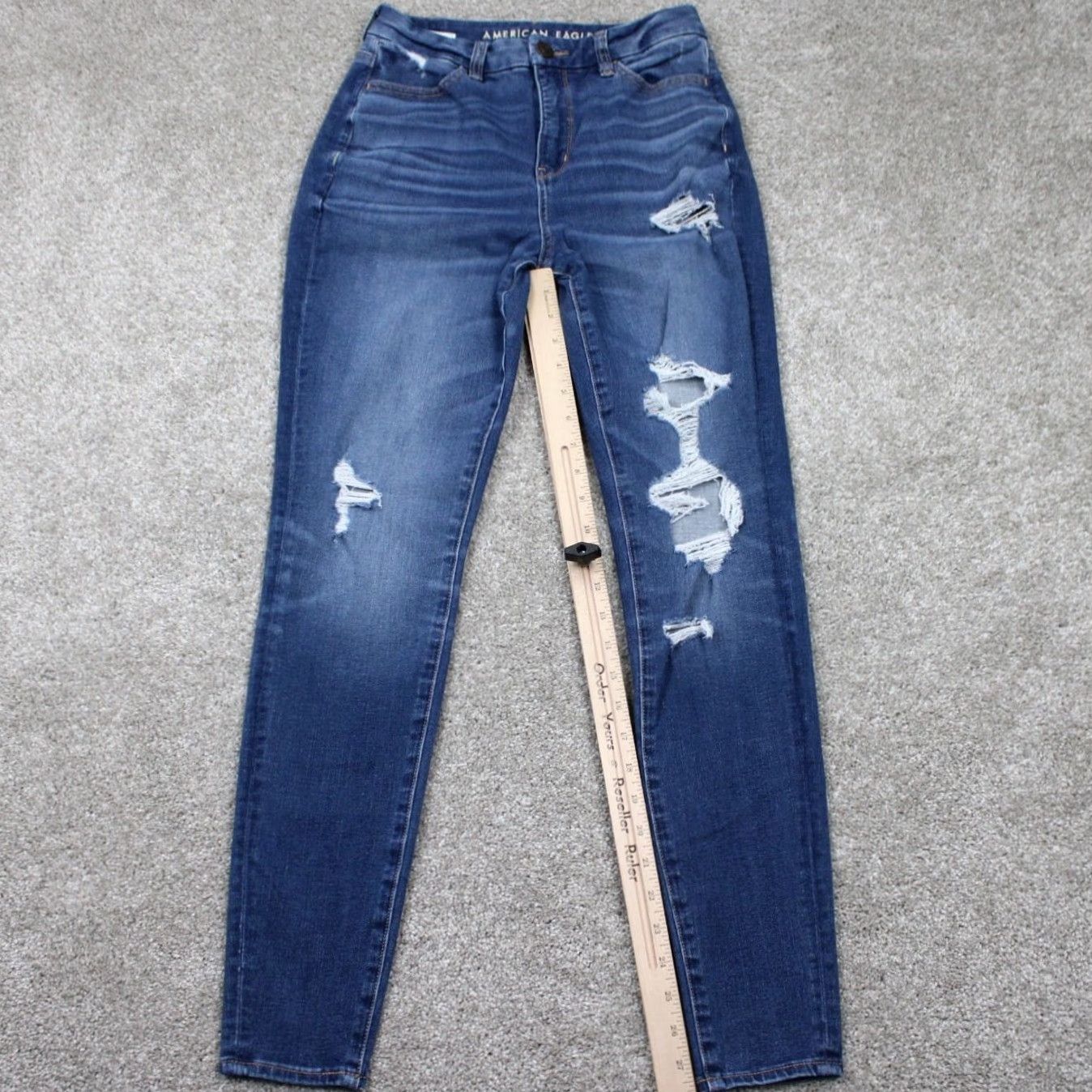 American Eagle Outfitters American Eagle Jeans Womens 2 Blue Hi-Rise Jegging Dream Jean Distressed Size 26" / US 2 / IT 38 - 3 Thumbnail