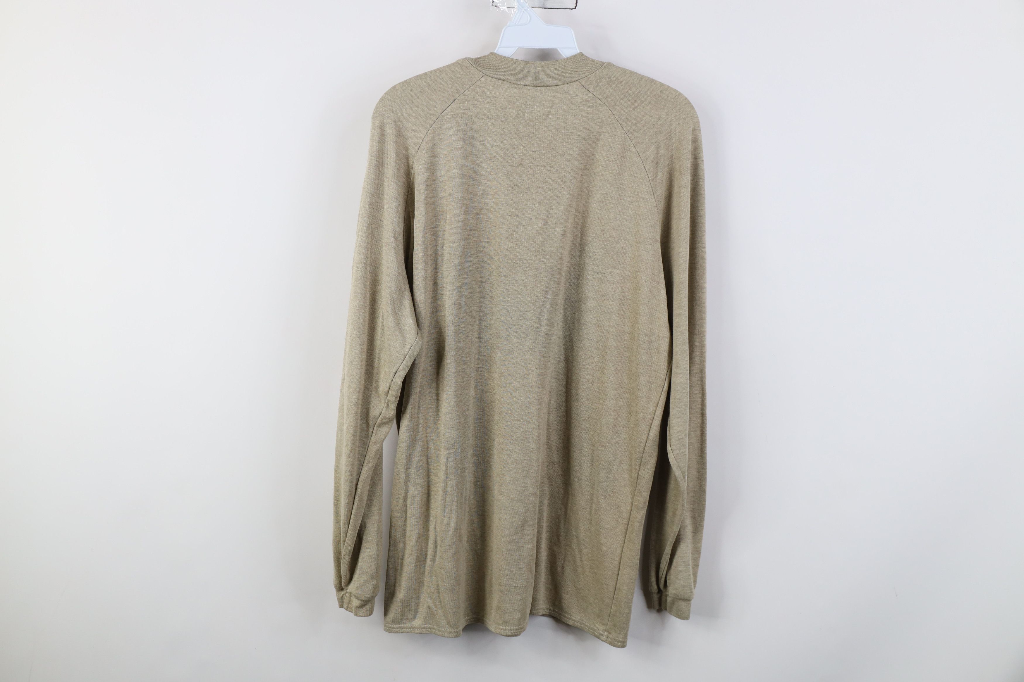 Vintage Vintage 90s Military Knit Long Sleeve T-Shirt Beige USA Size US L / EU 52-54 / 3 - 9 Thumbnail