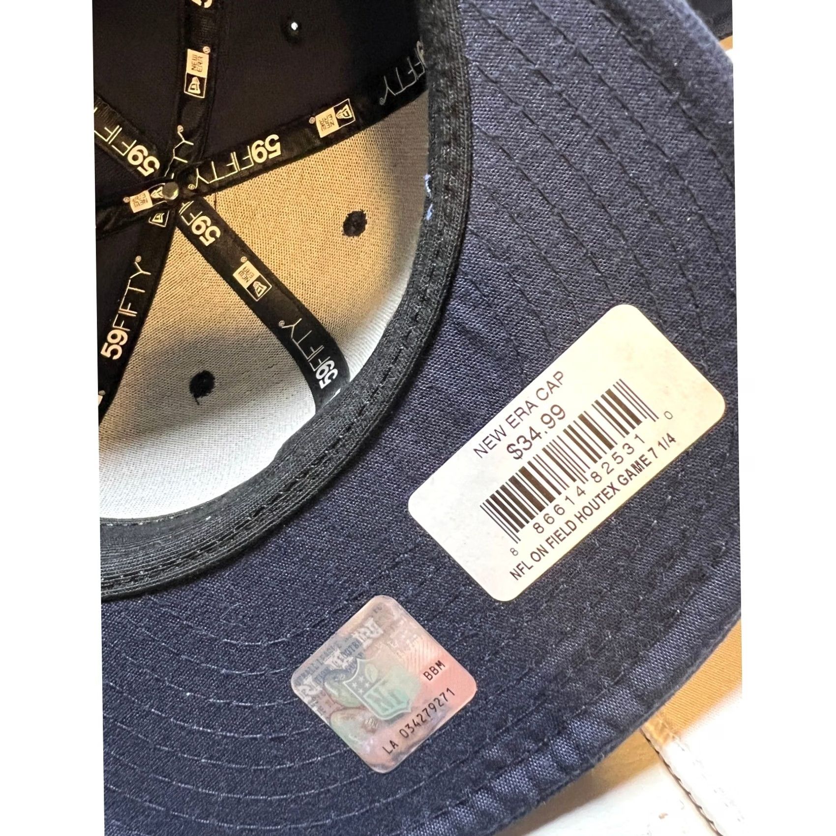 New Era New Era 59FIFTY Hat Mens 7 1/4 Navy Houston Texans NFL On-Field Fitted Cap Size ONE SIZE - 7 Thumbnail