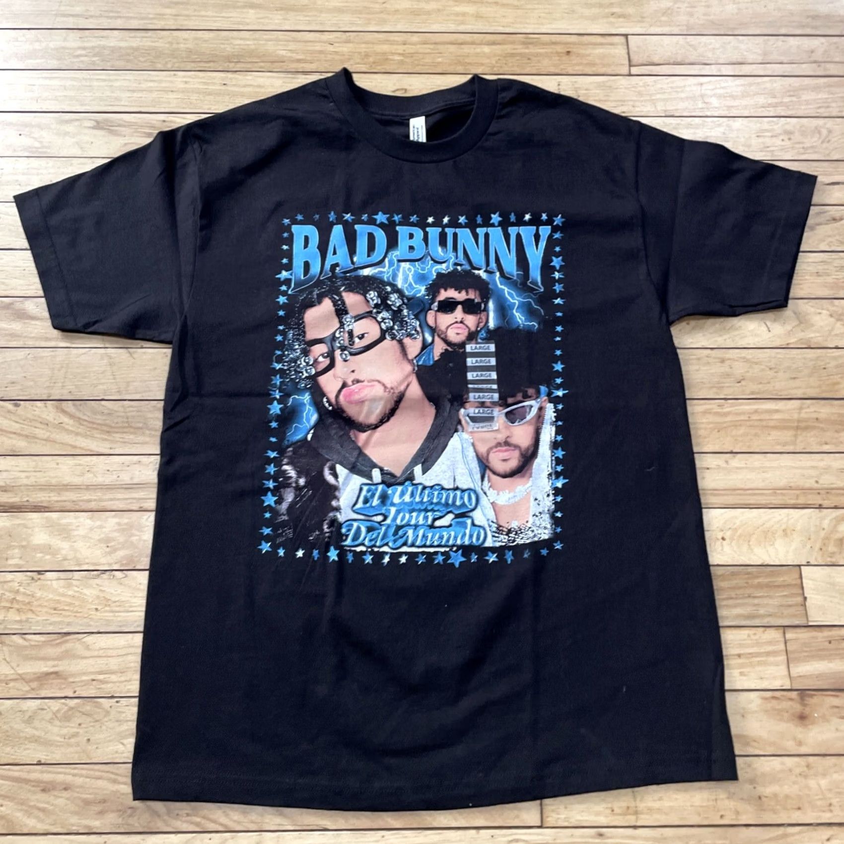 Vintage BAD BUNNY EL ULTIMO TOUR T Shirt Men L Blue Graphic Tee New Excellent Size US L / EU 52-54 / 3 - 3 Thumbnail