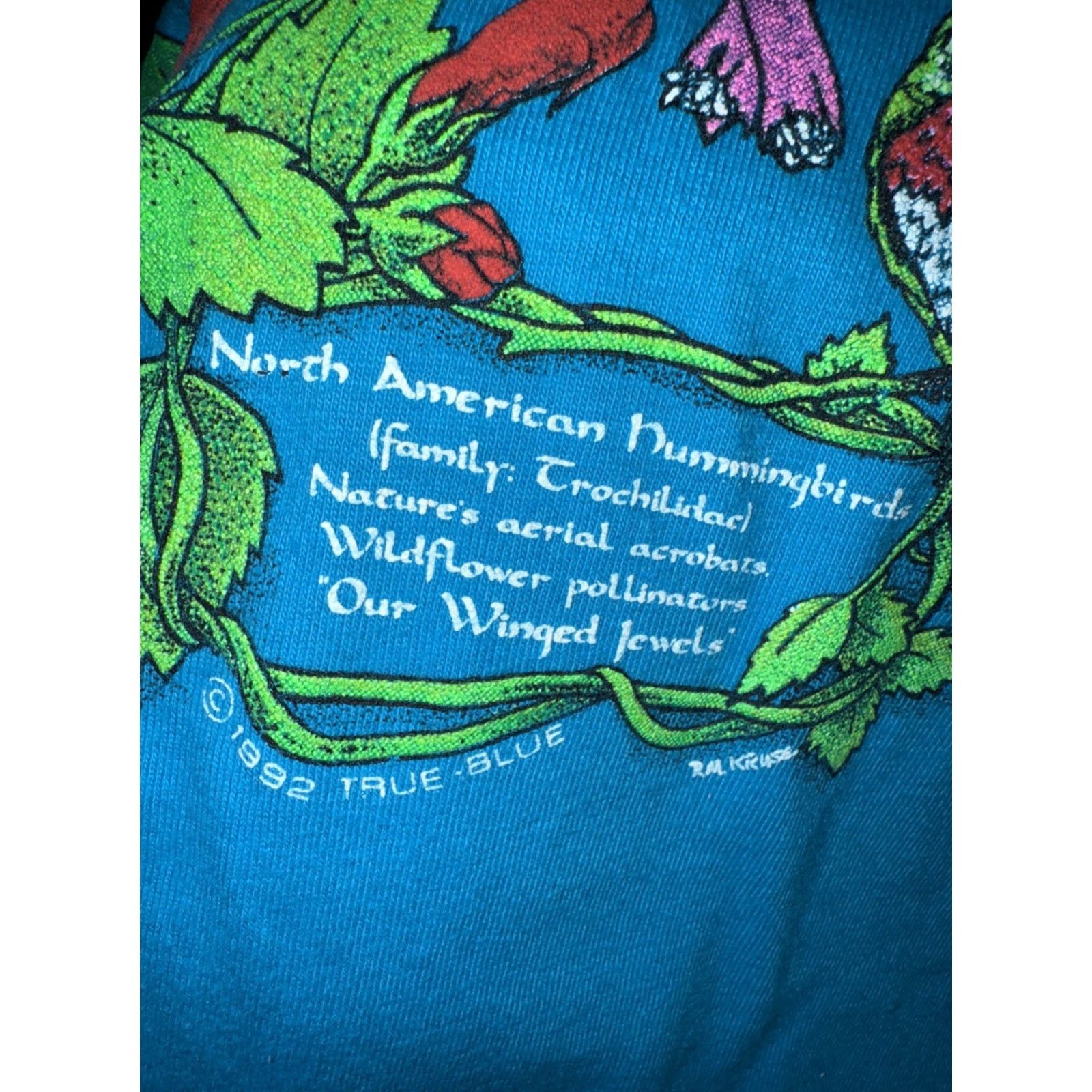 Hanes VINTAGE Hanes Winged Jewels HUMMINGBIRD 1992 Graphic Tee Mens XL USA SINGLE STITCH Blue T-Shirt Mens XL USA Graphics 1990s Size US XL / EU 56 / 4 - 6 Thumbnail