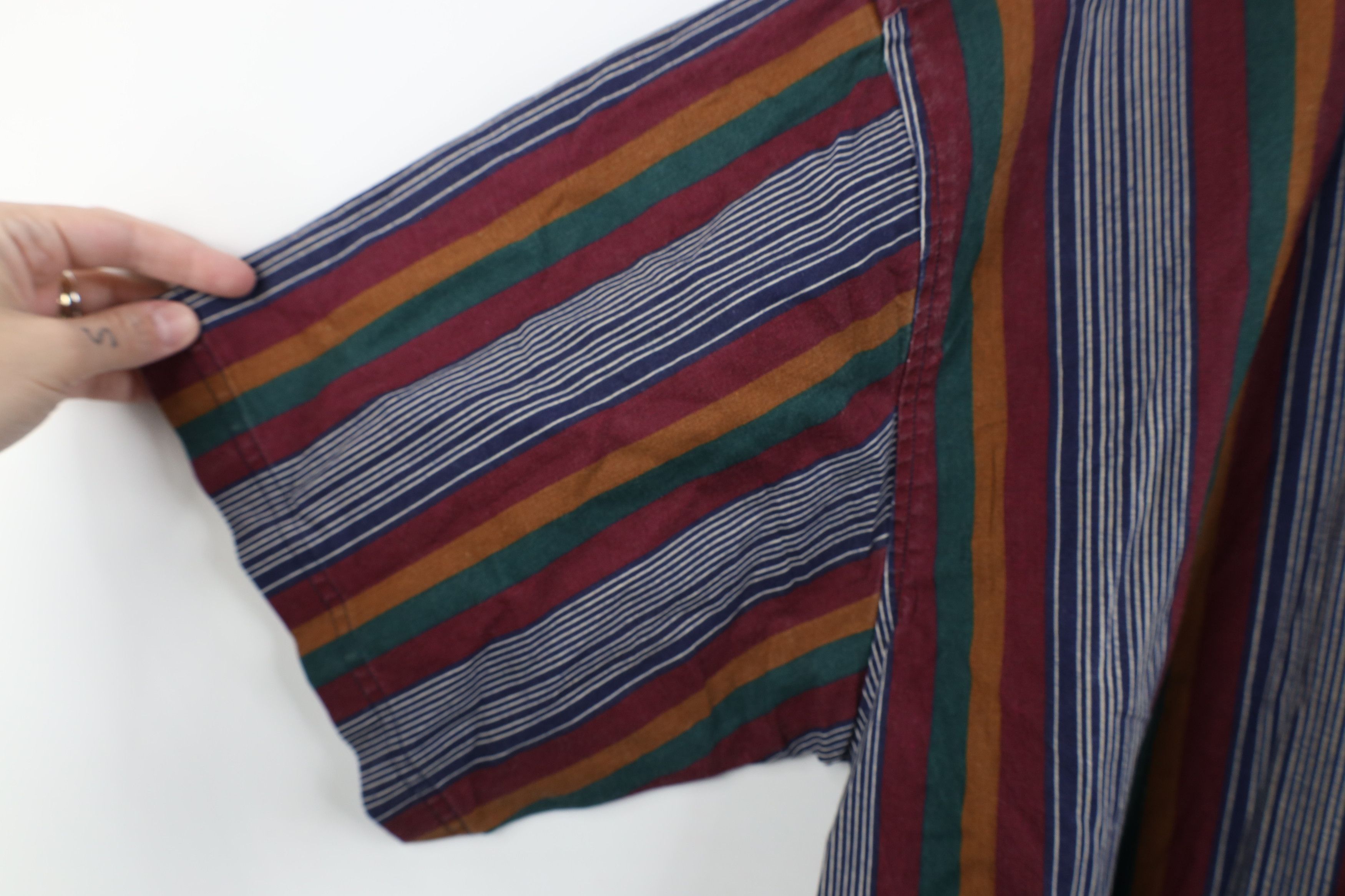 Vintage Vintage 90s Streetwear Rainbow Striped Button Down Shirt Size US L / EU 52-54 / 3 - 6 Thumbnail