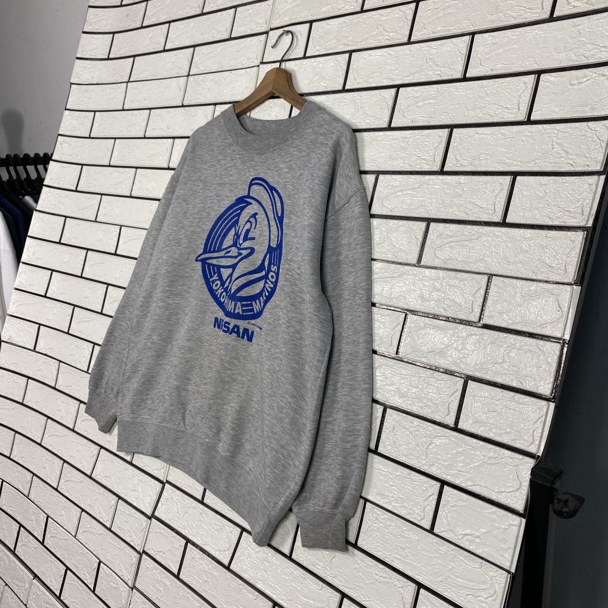 Vintage 📌Vintage 1994 Sweatshirt N.Y.Marinos Nissan JDM Big Logo Size US L / EU 52-54 / 3 - 3 Thumbnail