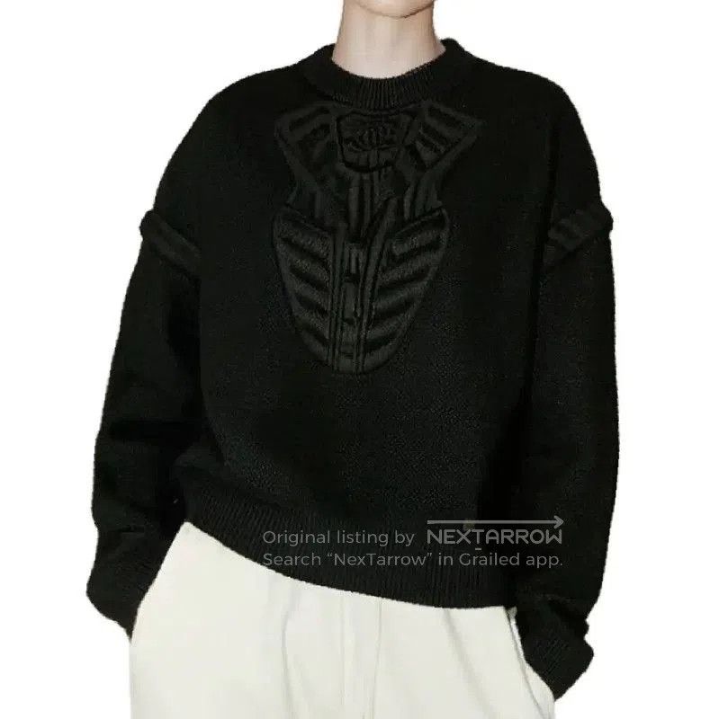 Chanel Chanel Black Cotton Long Sleeve Sweater . Size S / US 4 / IT 40 - 1 Thumbnail