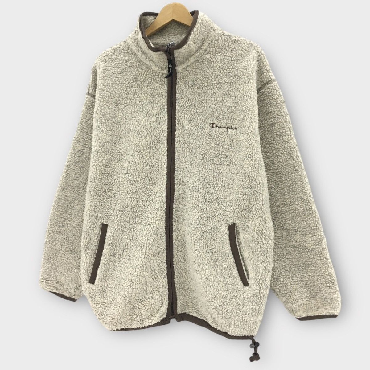 Champion × Vintage Vintage Champion Sherpa Fleece Zipper Jacket Size US L / EU 52-54 / 3 - 3 Thumbnail