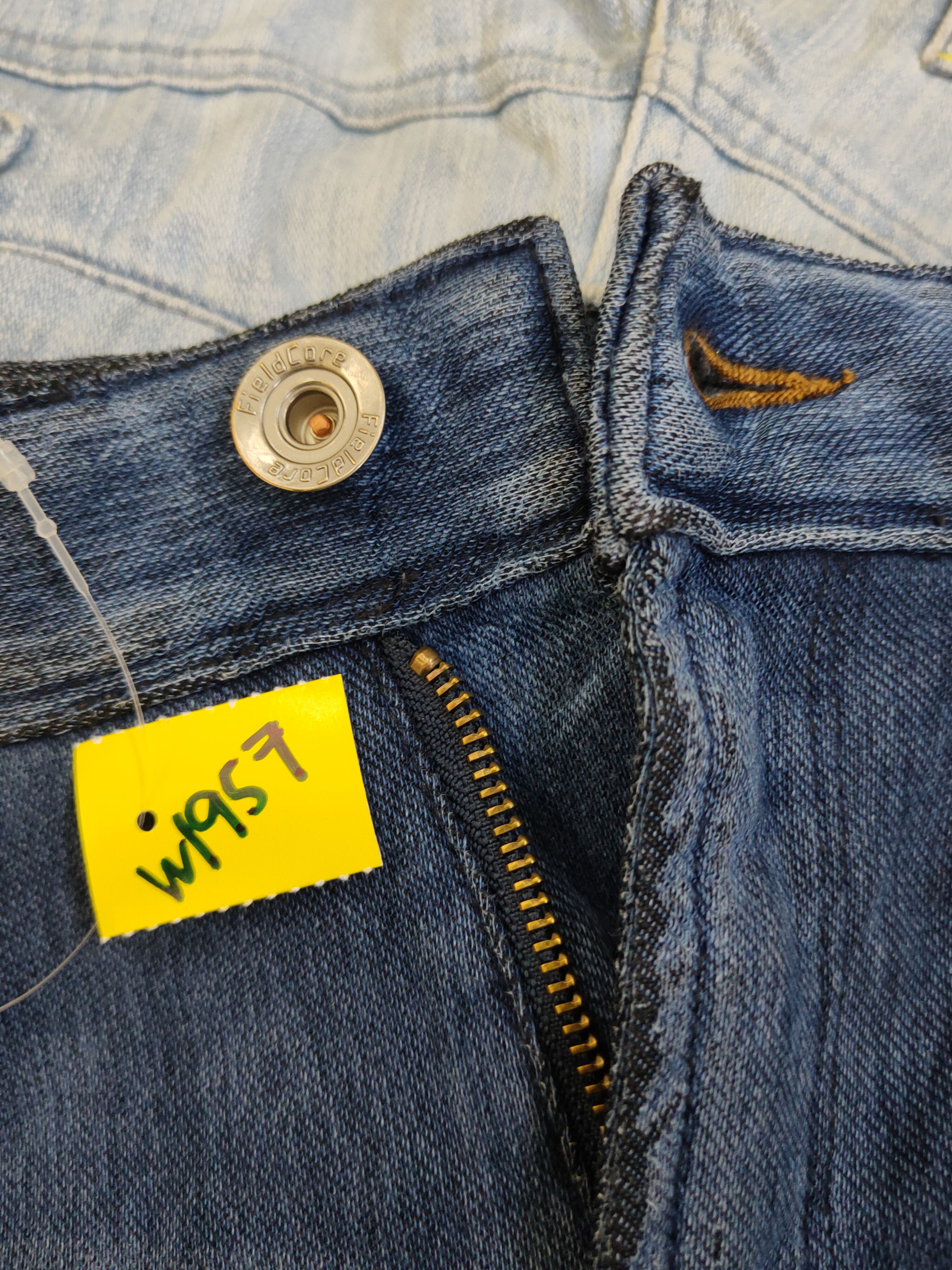 Japanese Brand FieldCore Dark Blue Distressed Ripped Jeans #W1957 Size US 31 - 17 Thumbnail