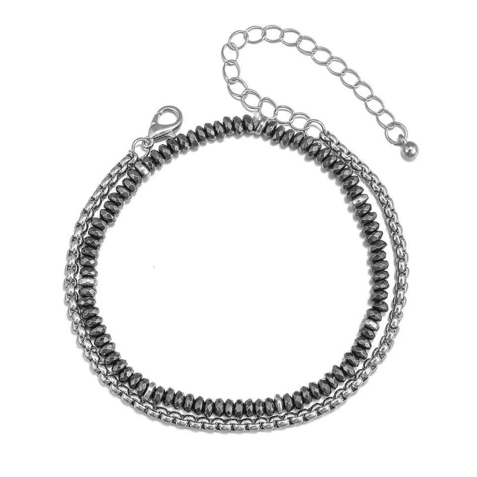 Jewelry Streetwear Multilayer Chain + Beads Bracelet Size ONE SIZE - 2 Thumbnail