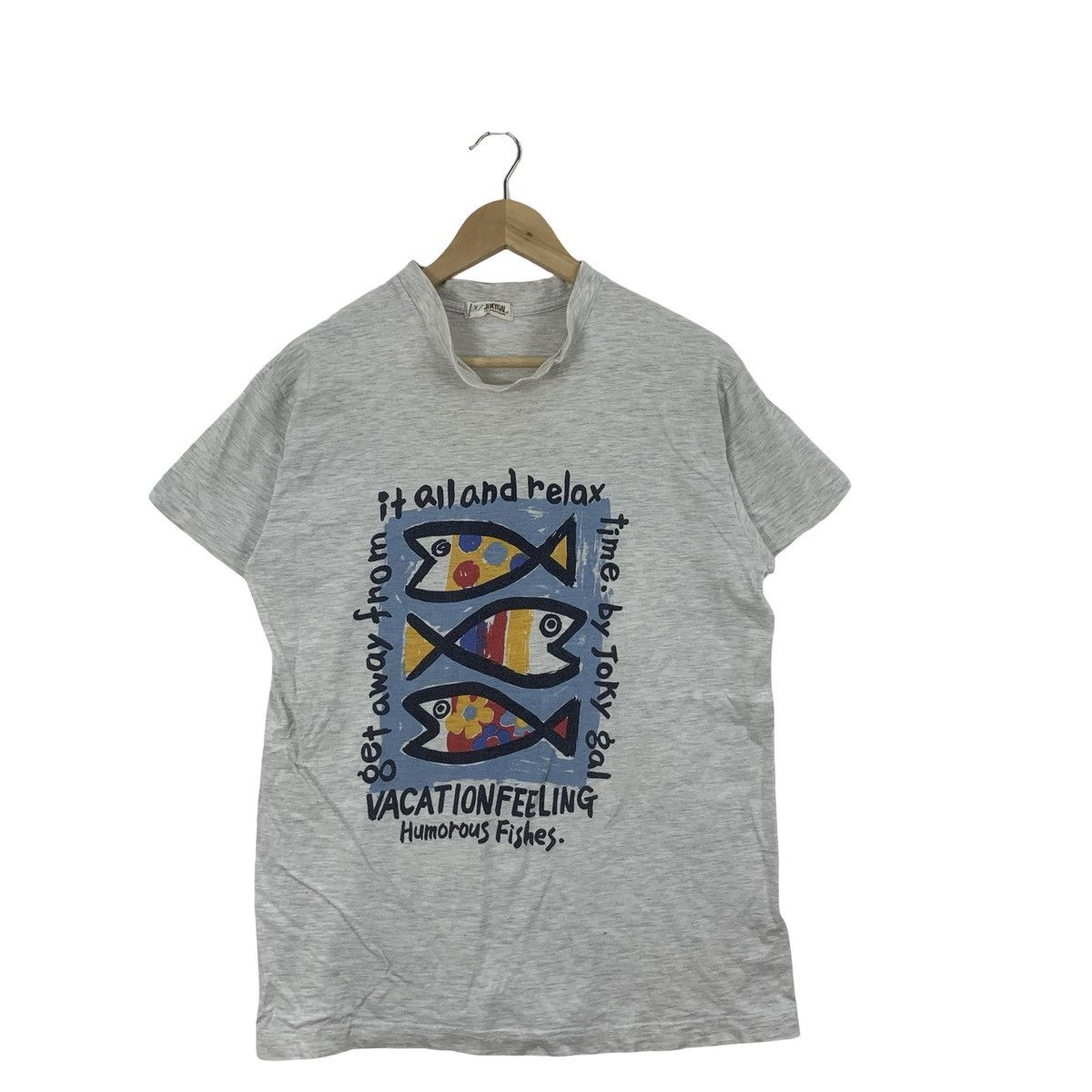 Vintage Vintage JOKYGAL Humorous Fishes Art Design Tee Shirt Size US M / EU 48-50 / 2 - 3 Thumbnail