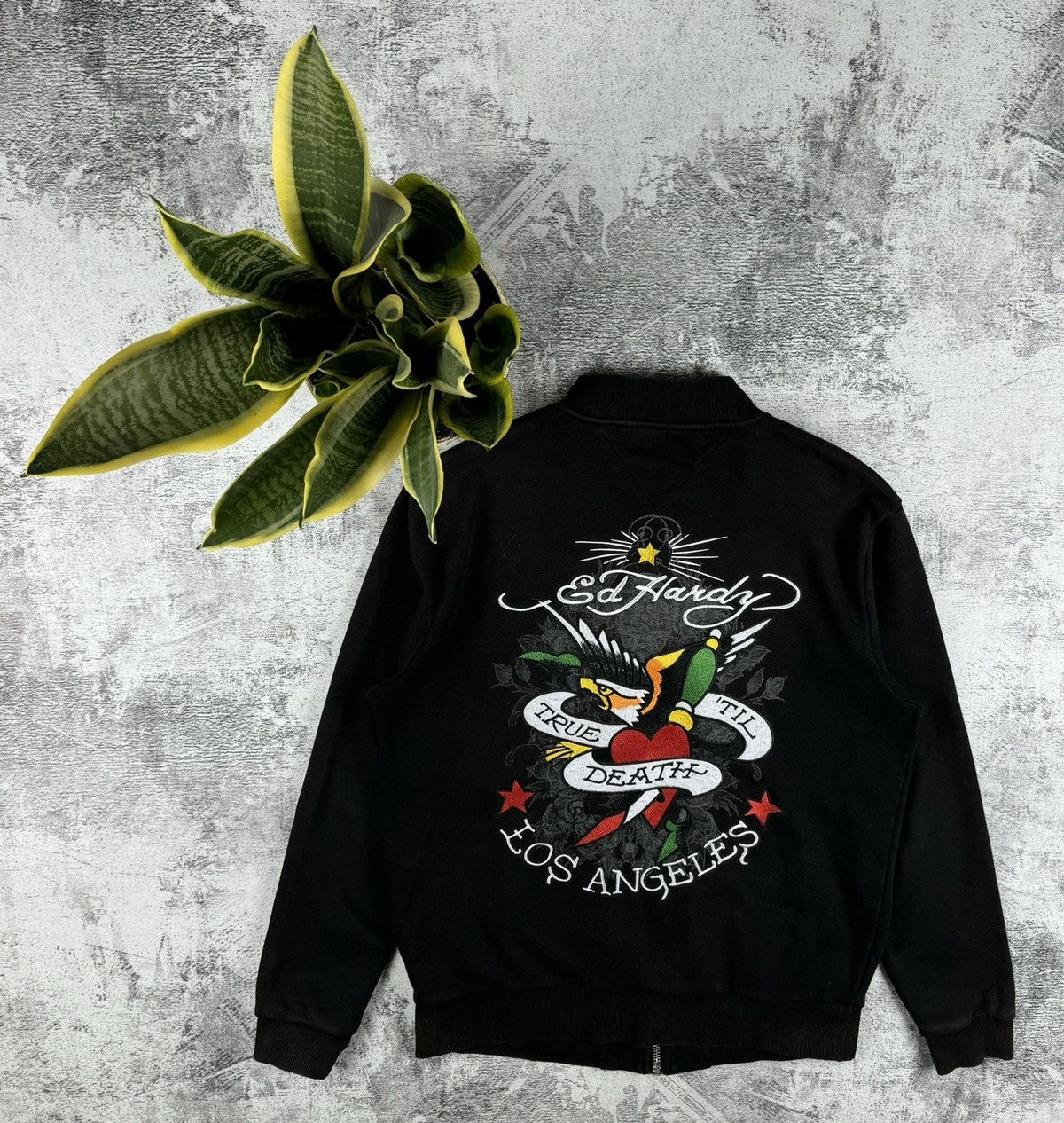 Ed Hardy Ed Hardy Y2K Sun Faded Till Death Bomber Hoodie Pullovover Size US XL / EU 56 / 4 - 1 Thumbnail