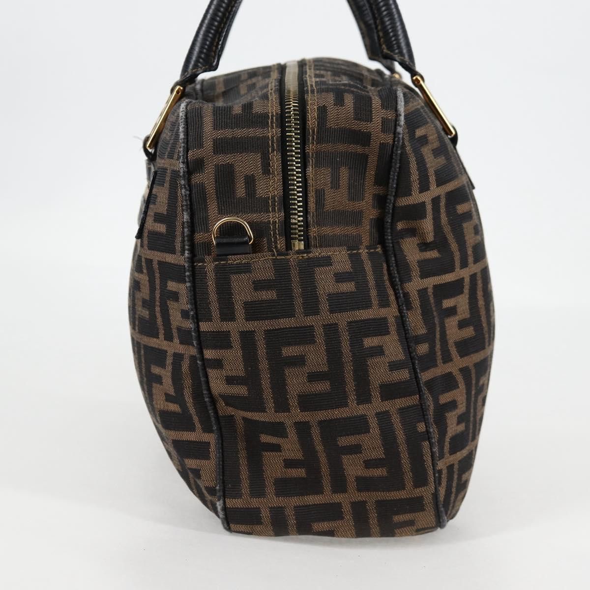 Fendi FENDI Zucca Canvas Hand Bag Black Brown Gold Size ONE SIZE - 4 Thumbnail