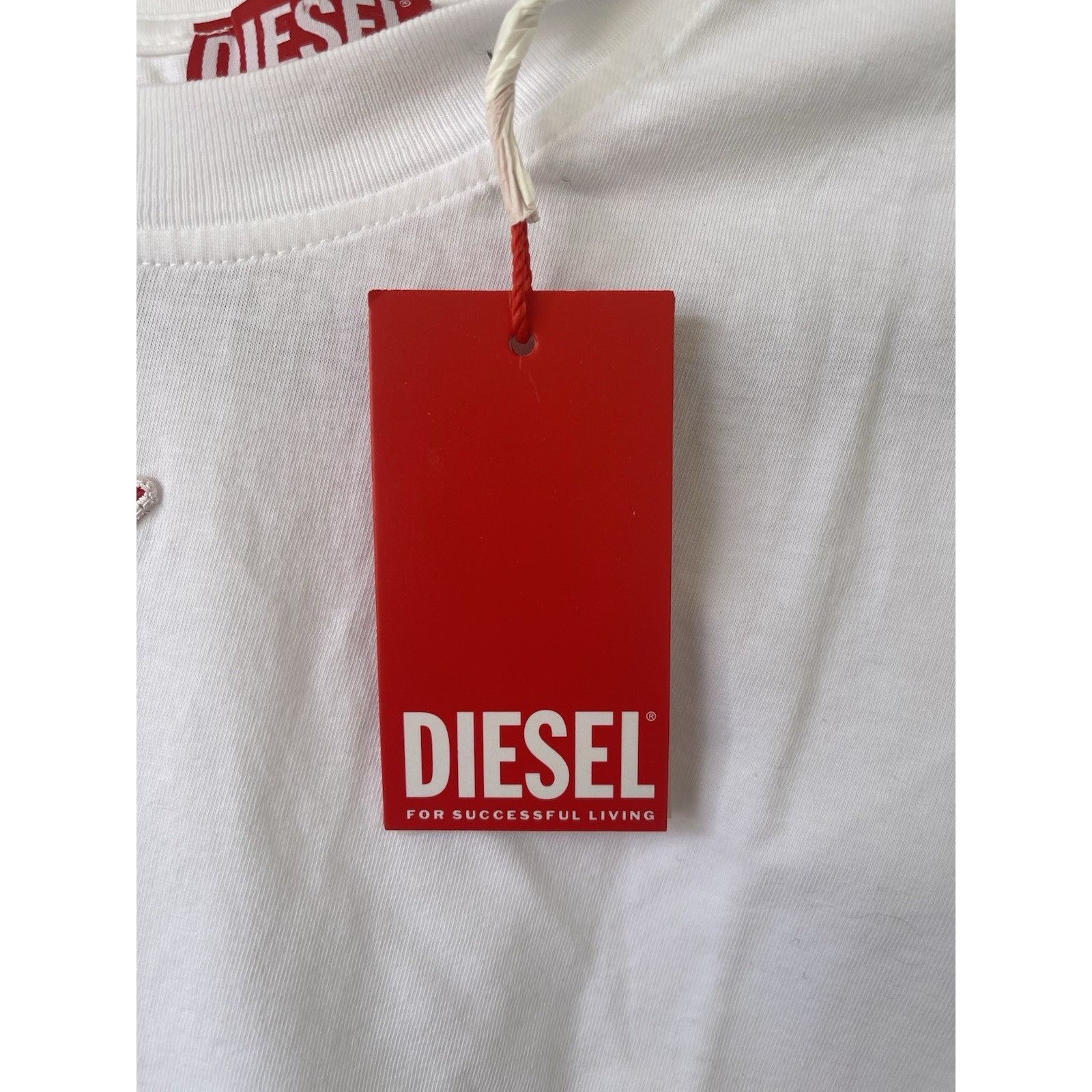 Diesel Diesel White Crewneck T-Shirt Embroidered Logo Tee New With Size US M / EU 48-50 / 2 - 6 Thumbnail