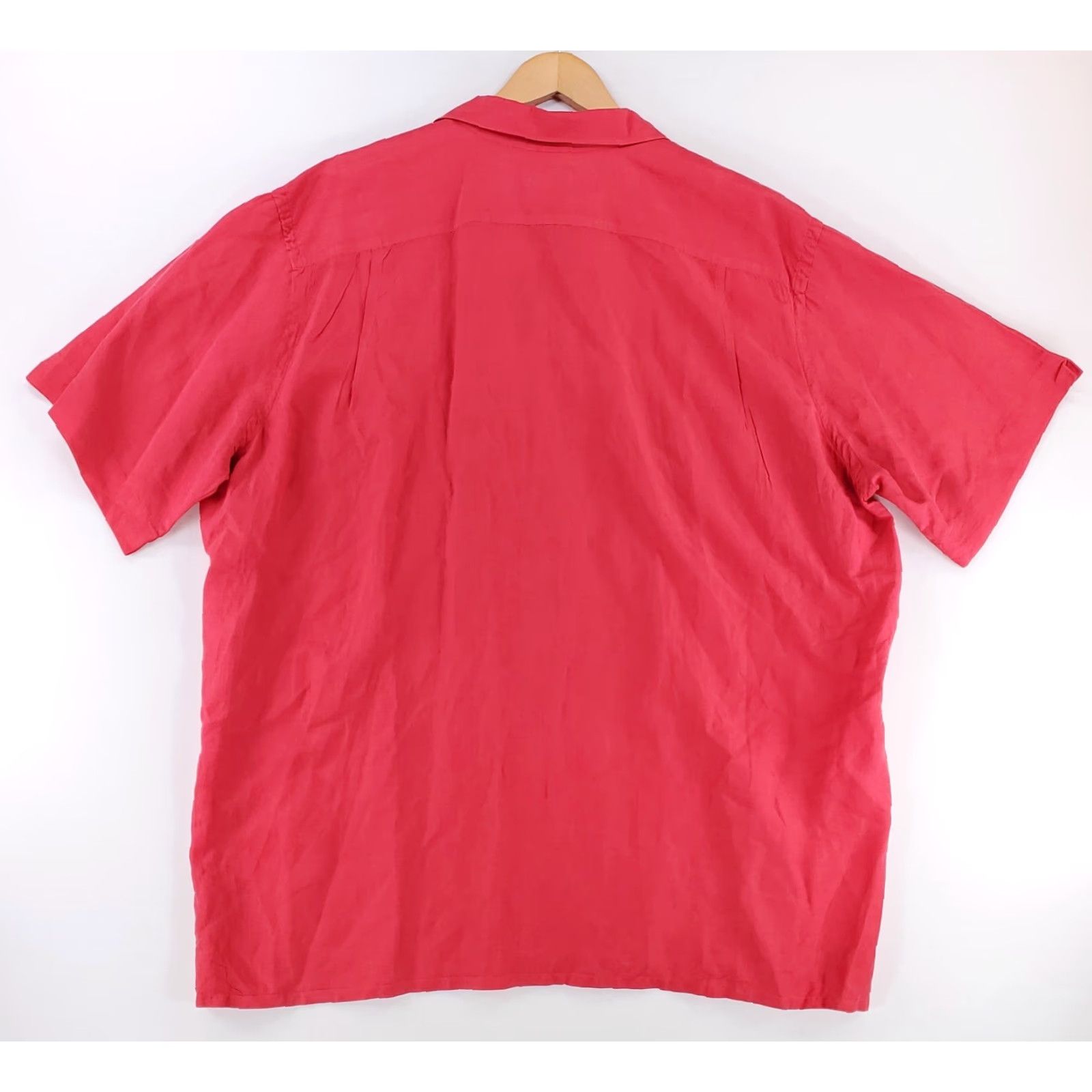 Polo Ralph Lauren Polo Ralph Lauren Silk Linen Blend Button Up Shirt Pink Short Sleeve 2XL Mens T, Big & Tall, 2XL, Pink, Short Sleeve, Shirt, Mens Size US XXL / EU 58 / 5 - 5 Thumbnail