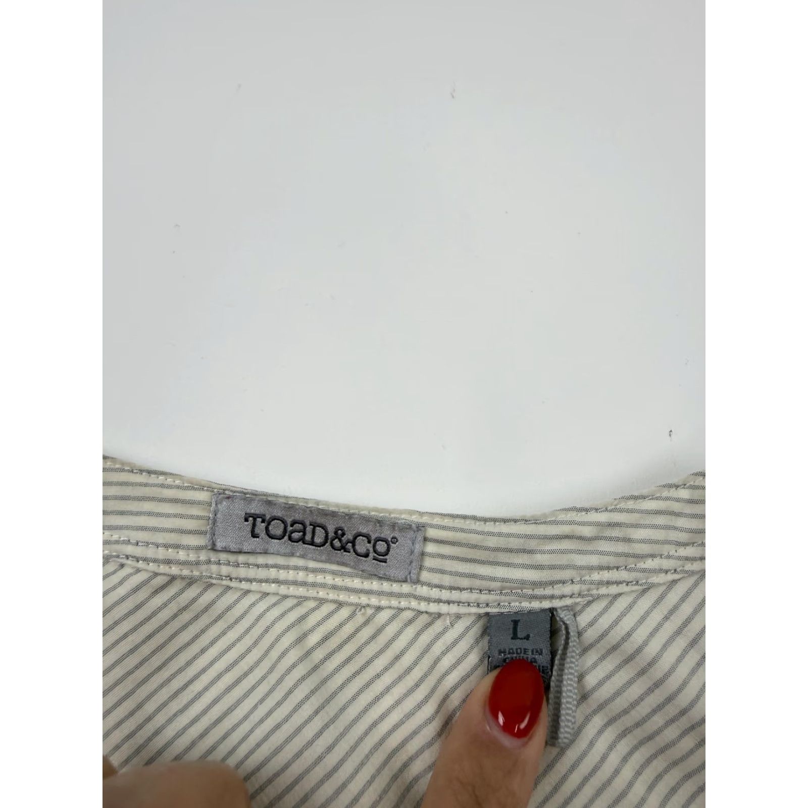 Toad&Co Toad&Co Blouse Womens Large Gray Stripe Sleeveless Button Front Casual Top Size L / US 10 / IT 46 - 3 Thumbnail