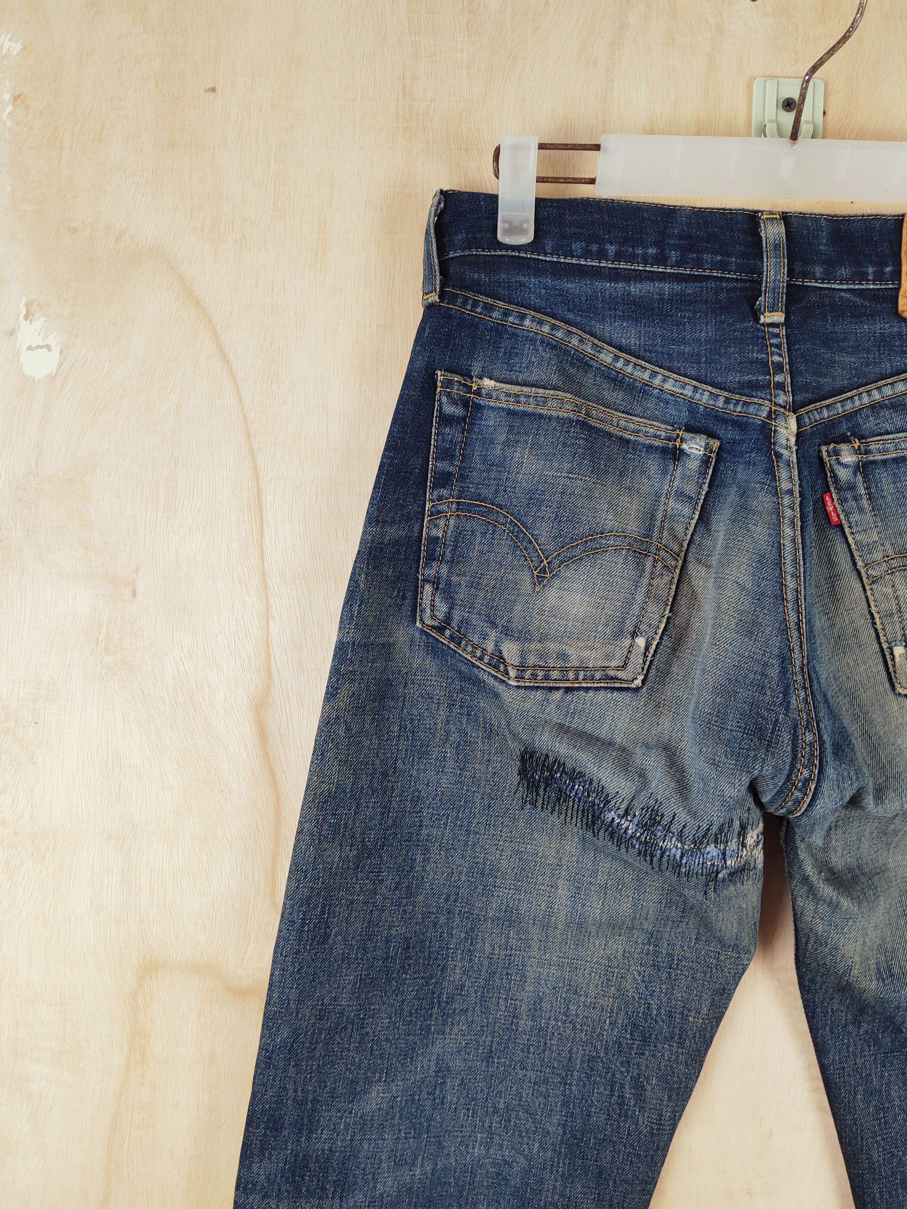 Levi's DL Levi's Big E selvedge Distressed Ripped Jeans #S2674 Size US 29 - 9 Thumbnail
