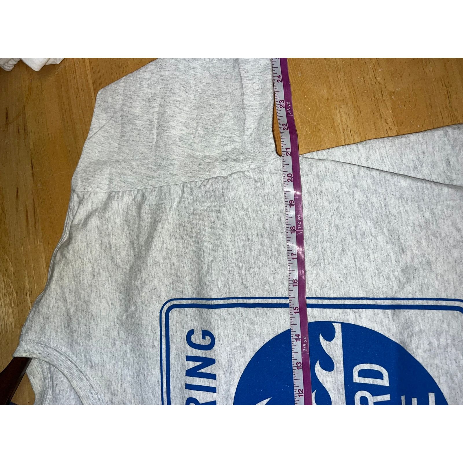 Gildan Vintage Tsunami Shirt Entering Hazard Zone Gray Tee Large Size US L / EU 52-54 / 3 - 7 Thumbnail