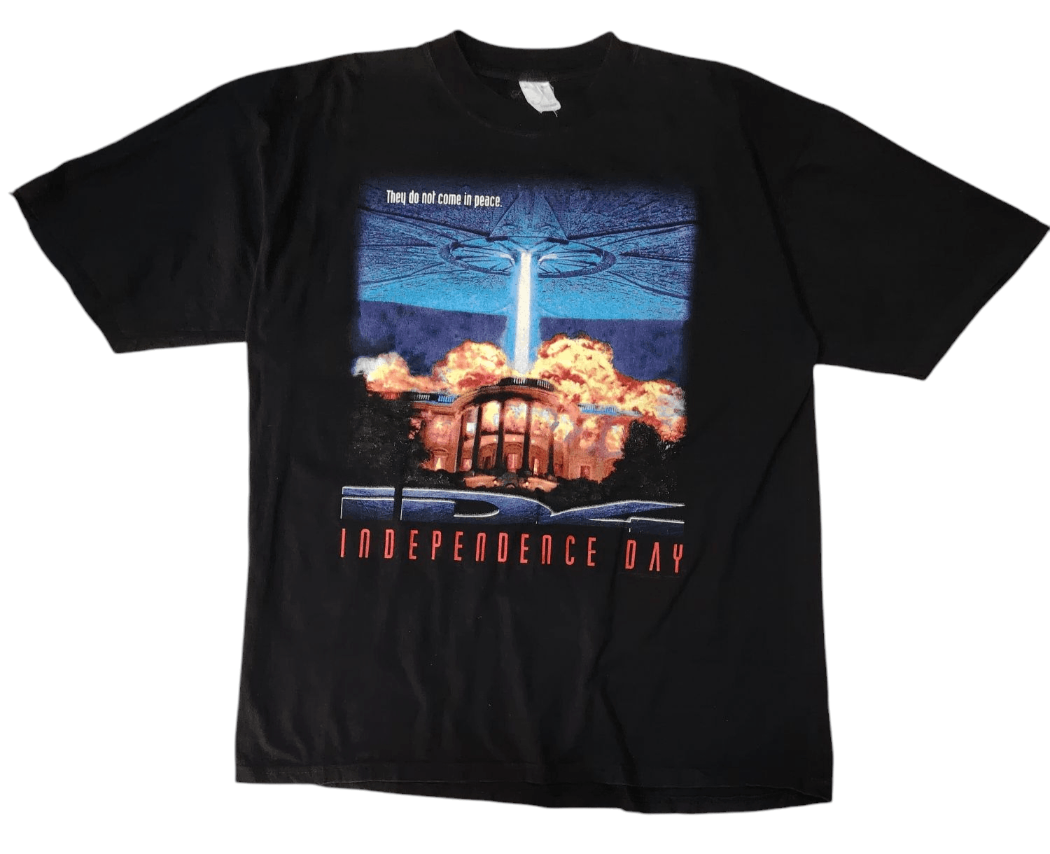 Vintage Vintage 90's Independent Day Movie t shirt Size US XL / EU 56 / 4 - 1 Thumbnail
