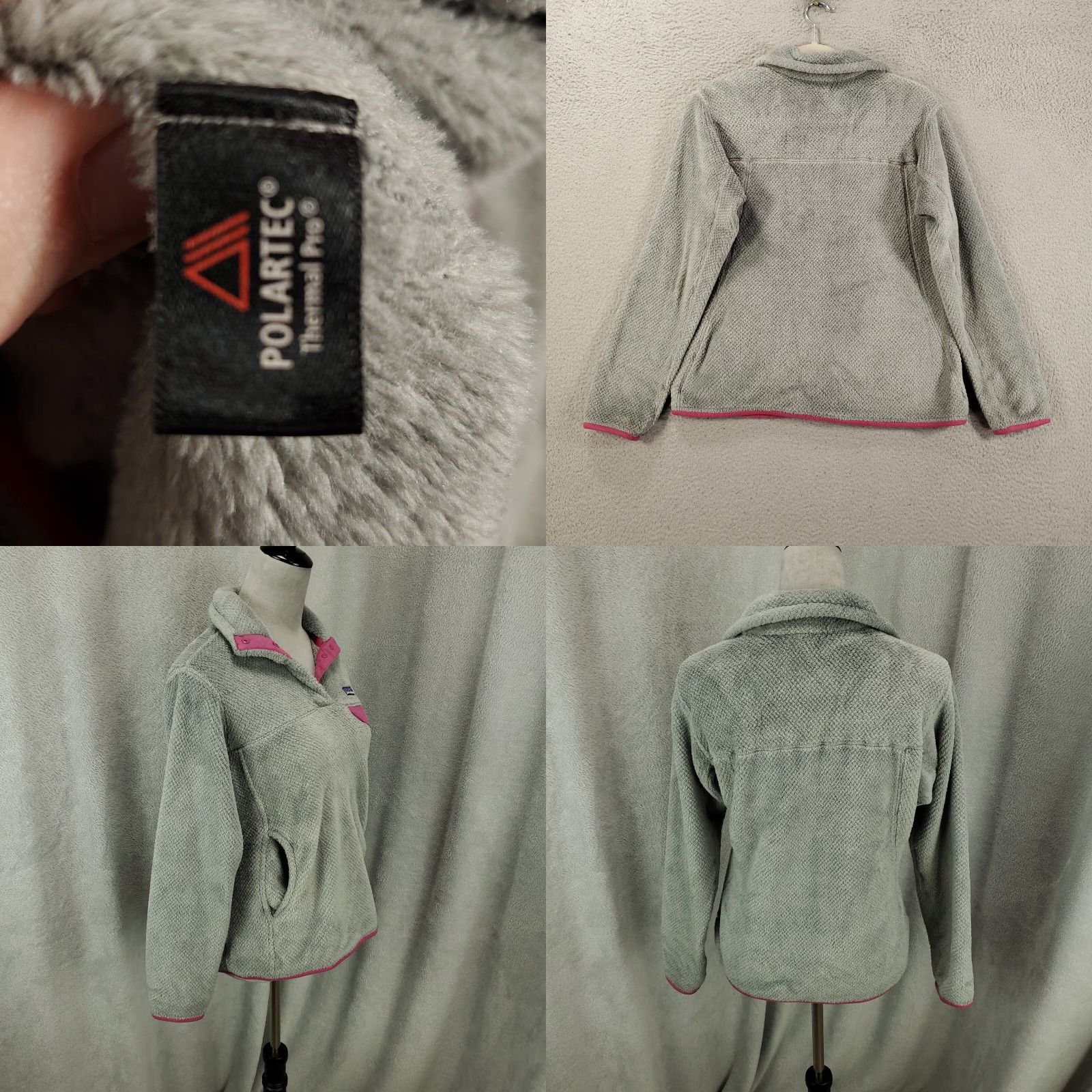 Patagonia Patagonia Synchilla Snap T Pullover Womens Small Grey Pink Fleece Jacket Size S / US 4 / IT 40 - 8 Thumbnail