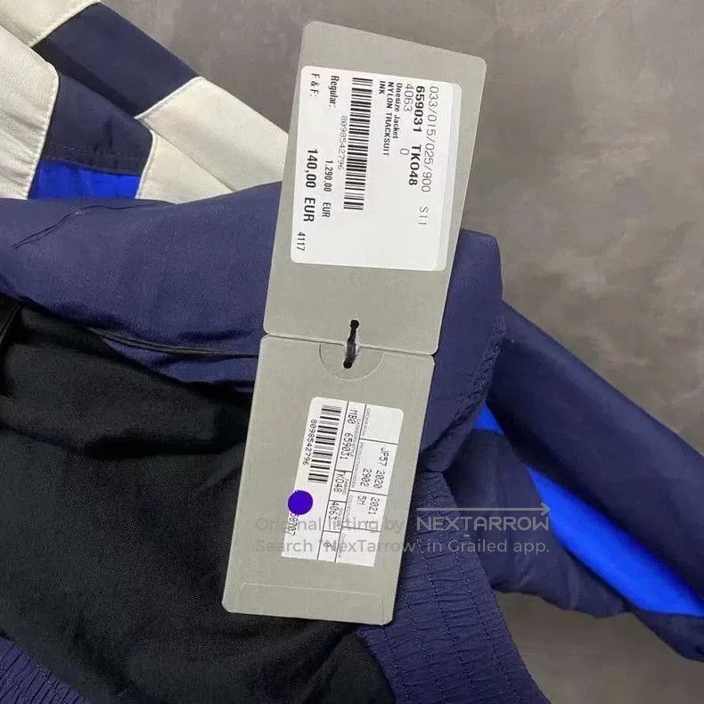 Balenciaga Balenciaga White Blue Stitch Logo Jacket. Size US S / EU 44-46 / 1 - 4 Thumbnail