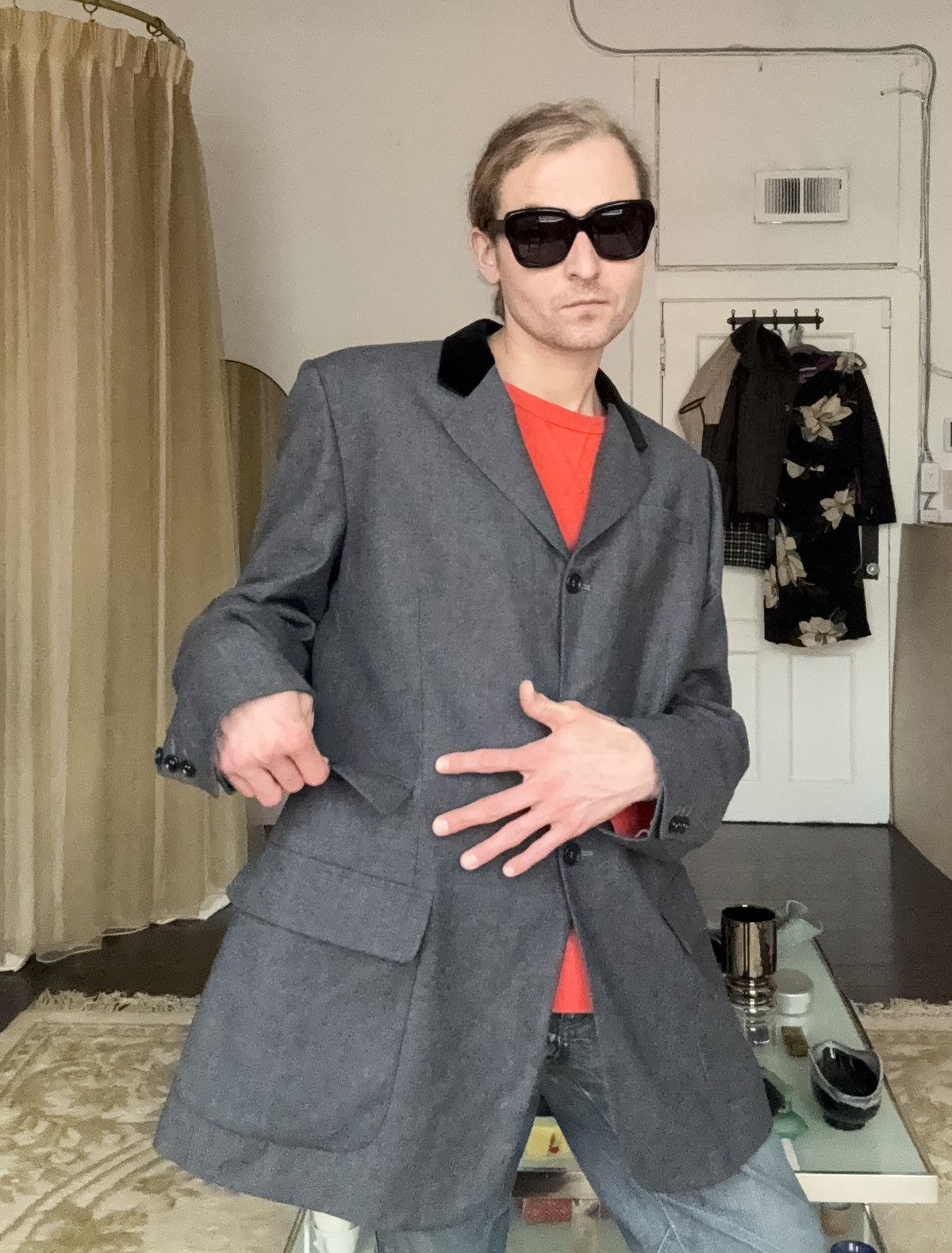 Katharine Hamnett London Katharine Hamnett Vintage Velvet Collar Sport Coat Size US M / EU 48-50 / 2 - 18 Thumbnail