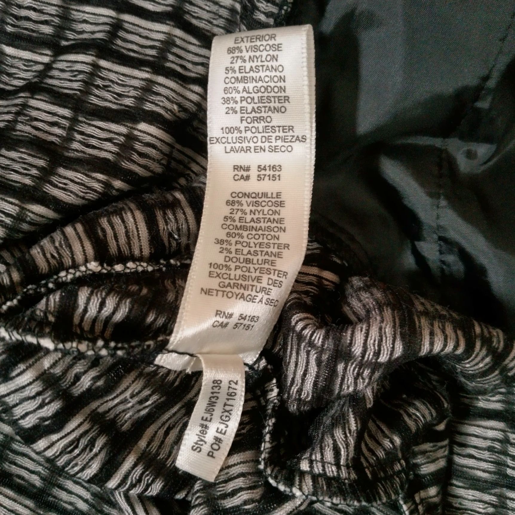 Vintage Eliza J Dress Plus Size 20W Knit Black White Checkered Belt Rockabilly Dress Midi 3/4 Sleeve Scoop Neck Belted Vintage Look Woman Girls Mens Size 3XL / US 20-22 - 5 Thumbnail