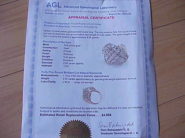 Other G.I.A. Certified! $4,868 10K Y/G 2.00ct Diamond Ring Size ONE SIZE - 2 Thumbnail