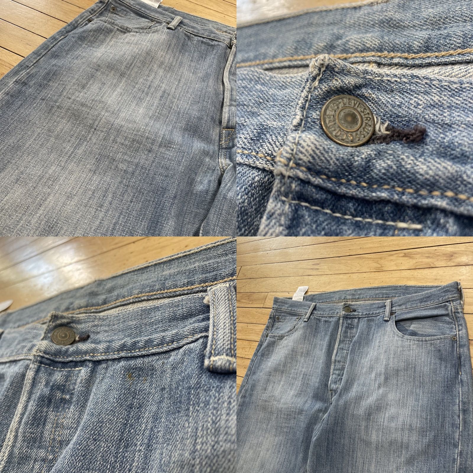 Levi's VINTAGE Levi's Jeans 501XX Light Blue Denim Straight 501 40x32 Mens Regular Blue Jeans 5-Pocket Logo Zipper Button Vintage Mens Size US 36 / EU 52 - 8 Thumbnail