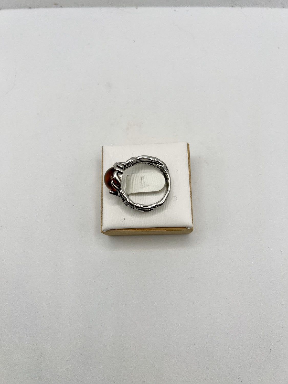 Handmade Amber Crystal Tibetan Silver Ring - size 6.75 Size ONE SIZE - 4 Thumbnail