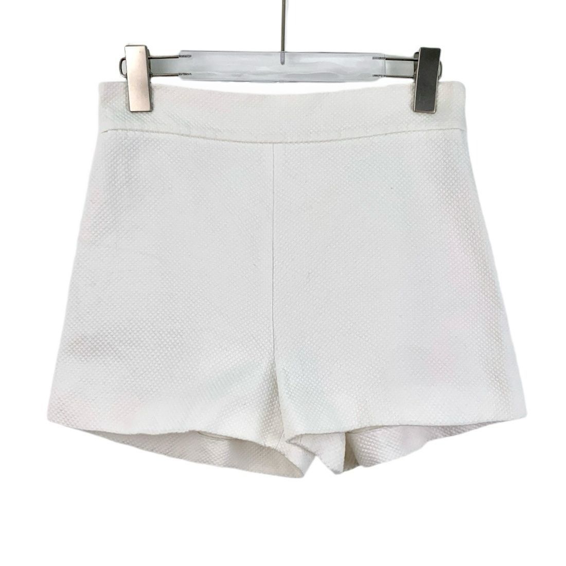 Dior Christian Dior White Textured Cotton High Waist Shorts Made Size 27" / US 4 / IT 40 - 1 Thumbnail