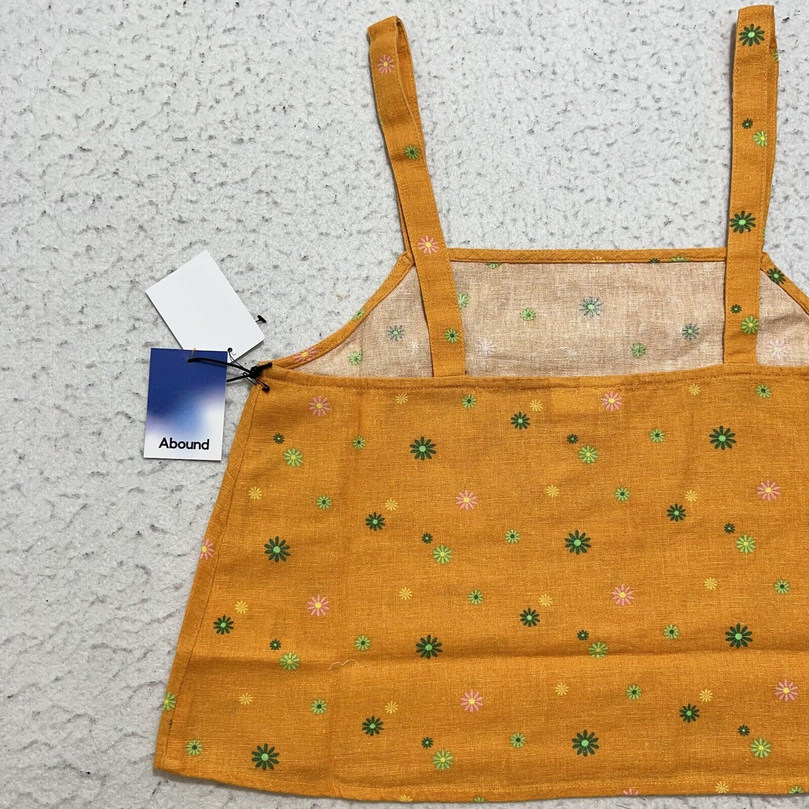 Nordstrom Abound Orange Floral Sleeveless Square Neck Crop Top NWT Size S / US 4 / IT 40 - 10 Thumbnail