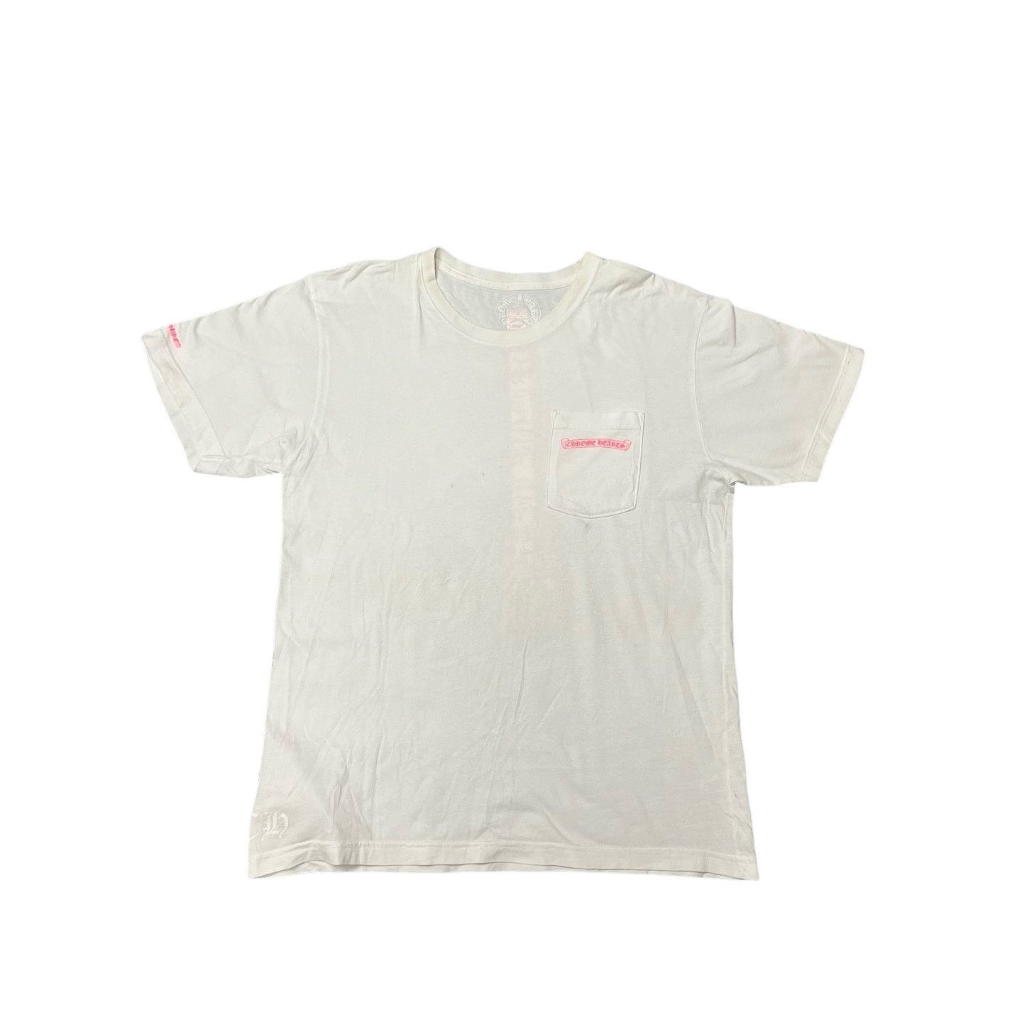 Chrome Hearts Chrome Hearts Neon Pink Stripe Logo Tee | Grailed