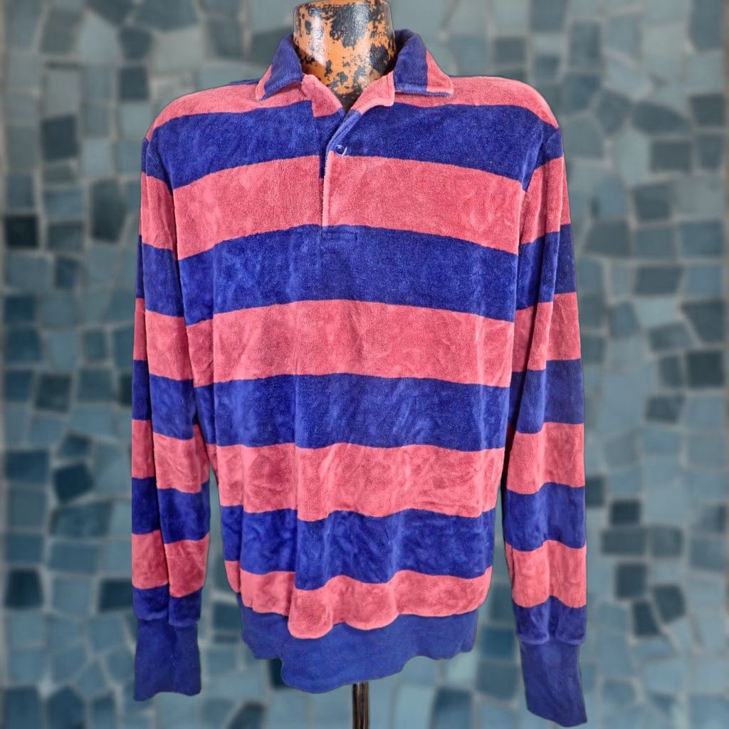 Vintage VINTAGE GM Parts Polo Shirt Men’s L Velvet Pullover USA 80s Preppy Burgundy Navy Blue Size US L / EU 52-54 / 3 - 1 Thumbnail