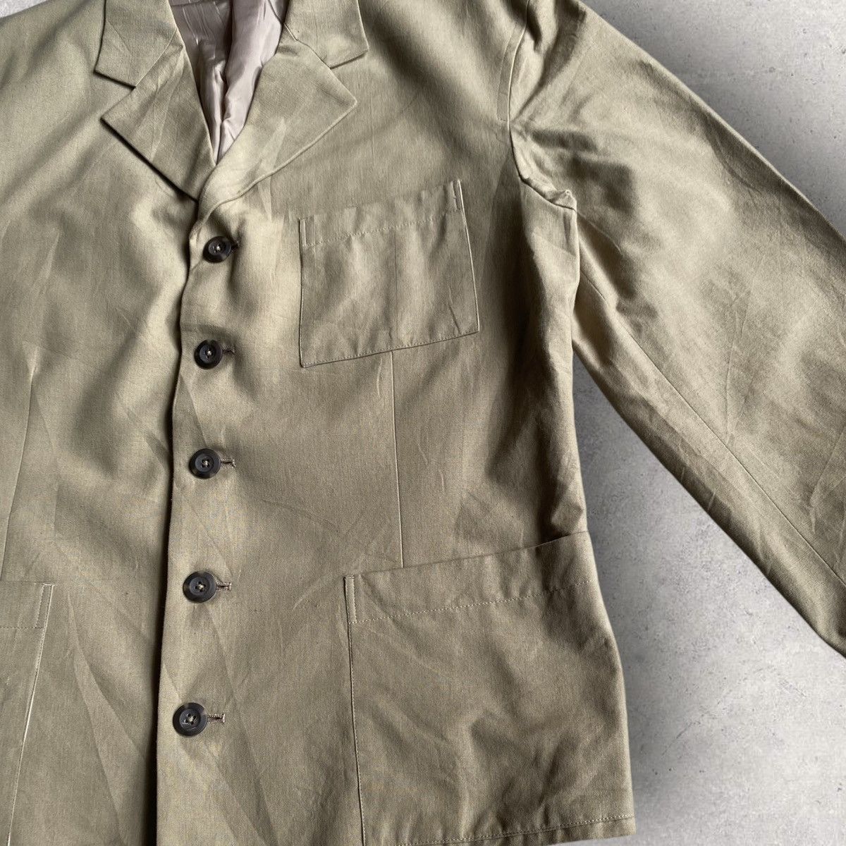 Yohji Yamamoto Vintage SS93 Cotton Blazer Size US M / EU 48-50 / 2 - 2 Thumbnail