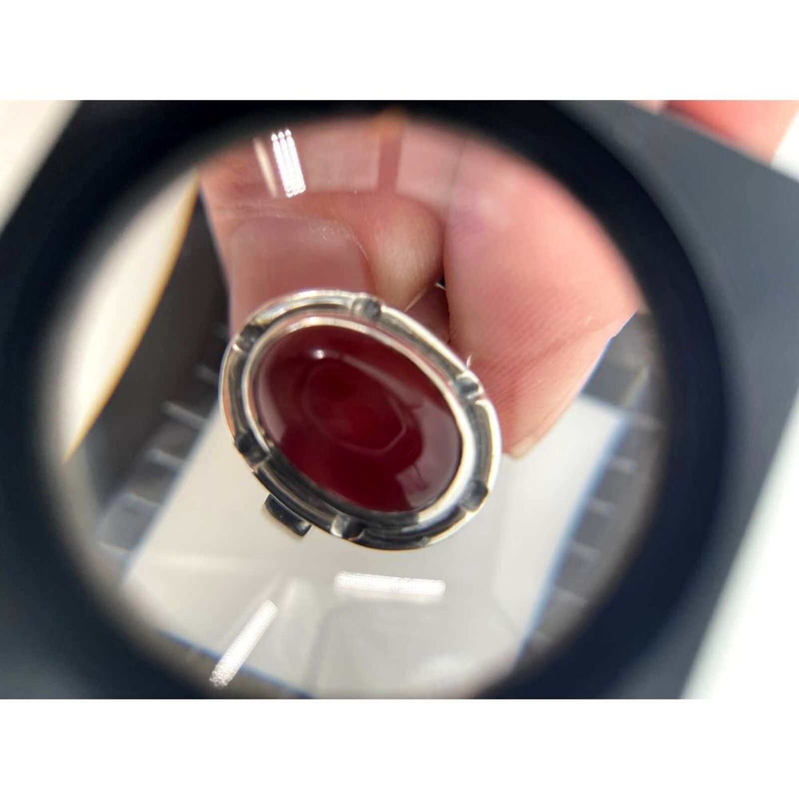 Other Vintage Sterling 925 Stamped Red Coral Gemstone Ring Size ONE SIZE - 8 Thumbnail