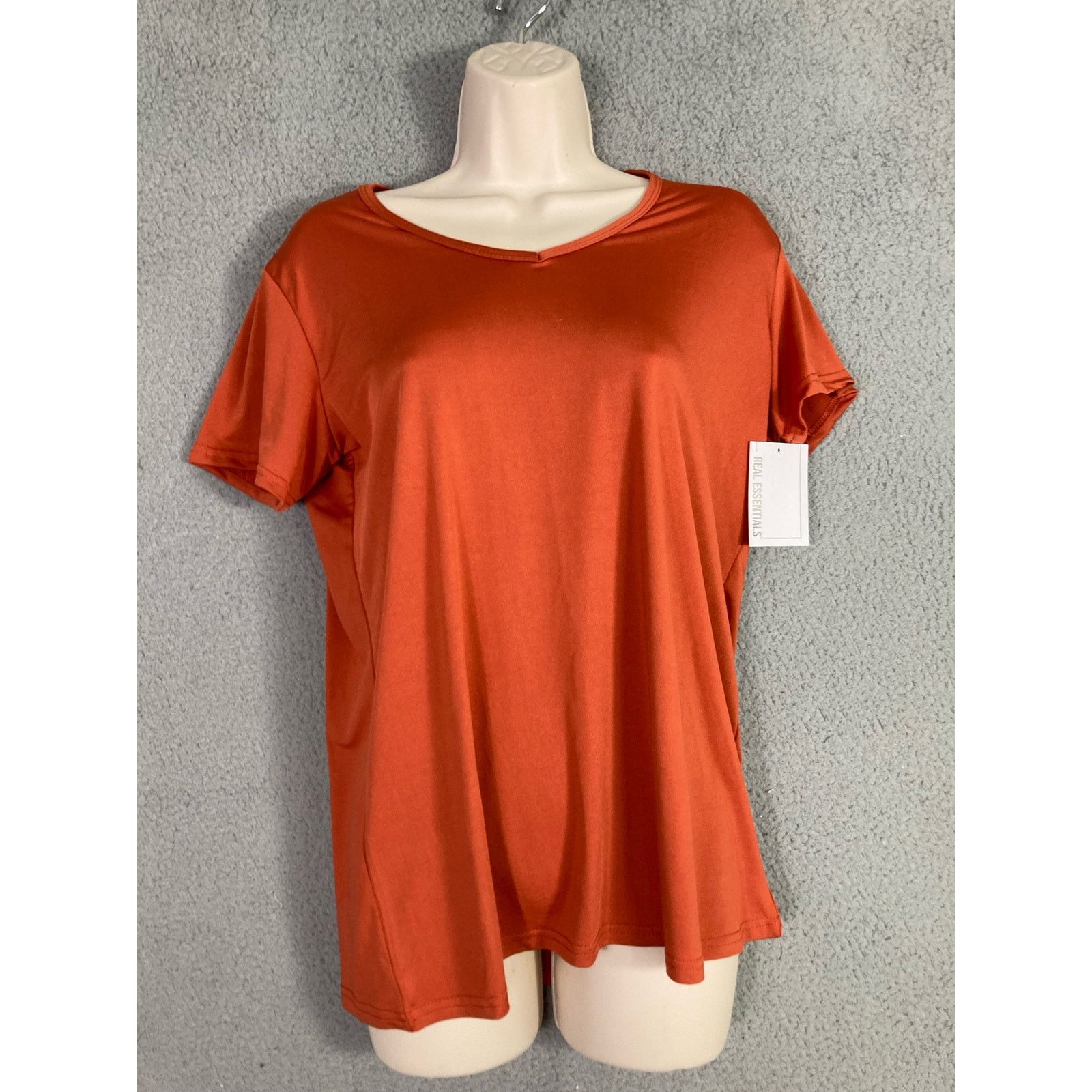 Other Real Essentials Women's Medium Orange T-Shirt Lightweight Size M / US 6-8 / IT 42-44 - 8 Thumbnail