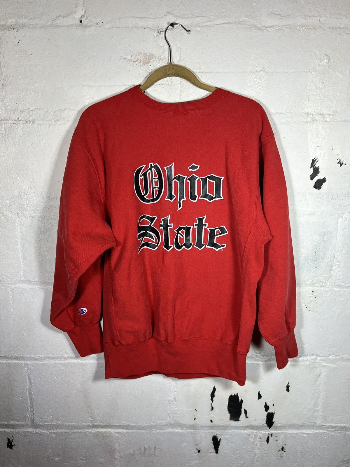 image of American College x Champion VTG Champion Reverse Weave Ohio State Script Sweater 80's XL in Red