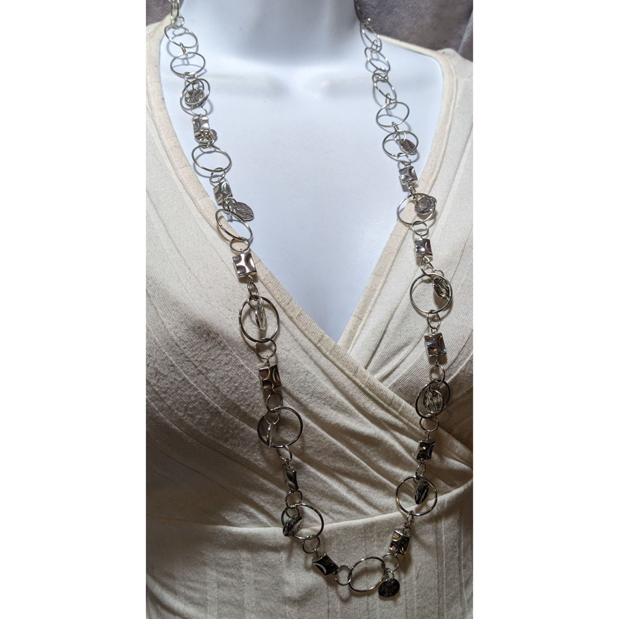 Other Silver Hoop Chain Geometric Charm Necklace Size ONE SIZE - 6 Thumbnail