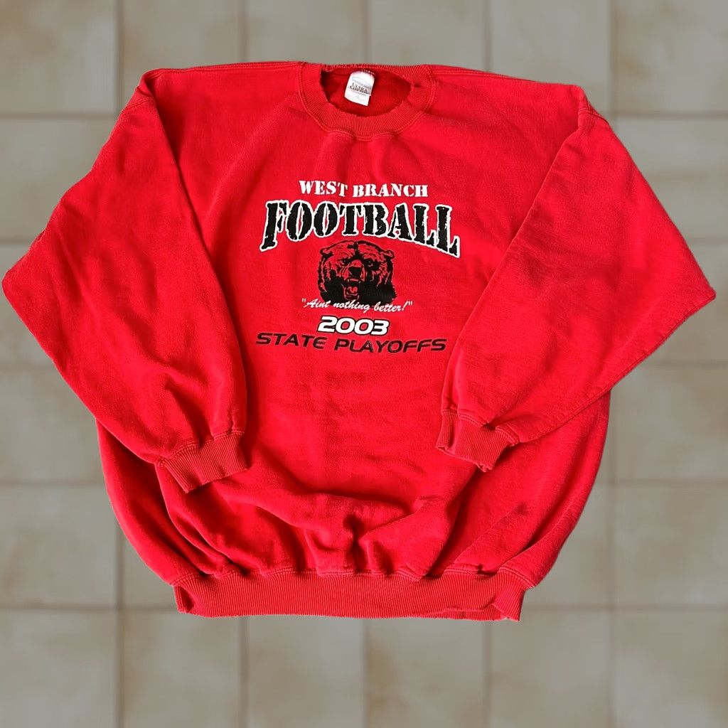 Vintage VINTAGE Football Sweatshirt Mens 2XL Red Bear Roaring Adult Pullover School Size US XXL / EU 58 / 5 - 1 Thumbnail