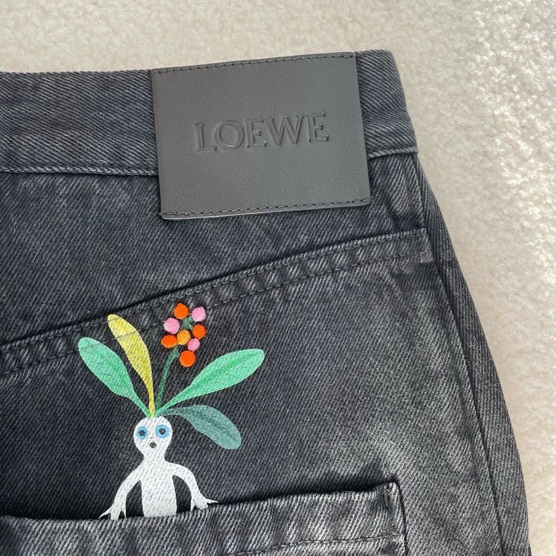 Loewe LOEWE Black water-washed straight jeans Size 42" / US 20 - 4 Thumbnail