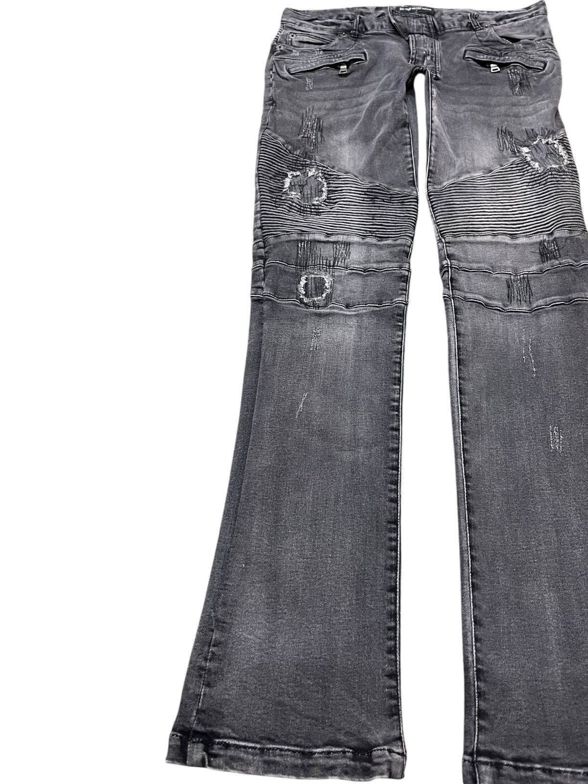 In The Attic Vintage In the Attic Homme Biker Double Knee Denim Size US 31 - 3 Thumbnail