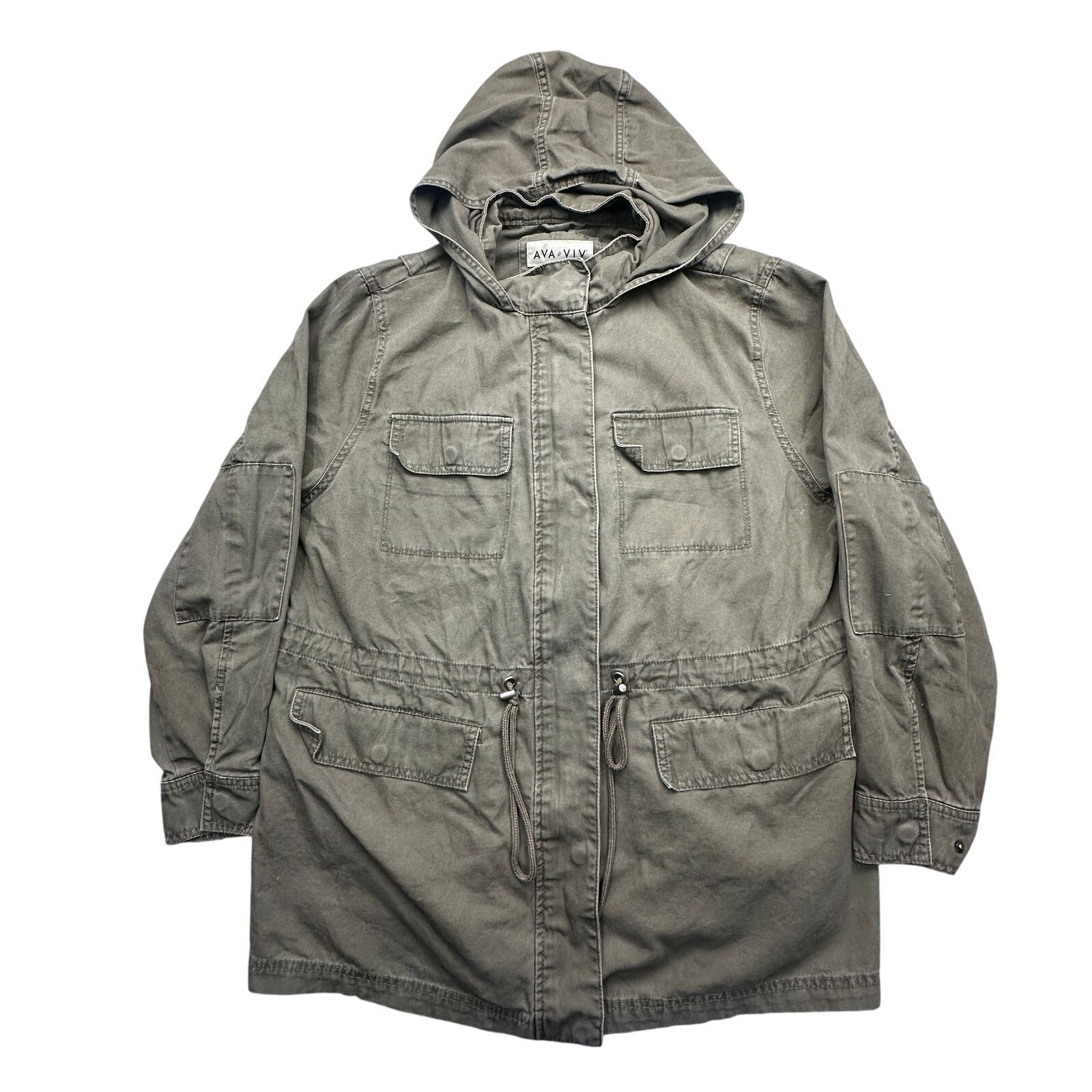 Other Ava & Viv Military Utility Hooded Coat Jacket Womens 1X Size ONE SIZE - 1 Thumbnail