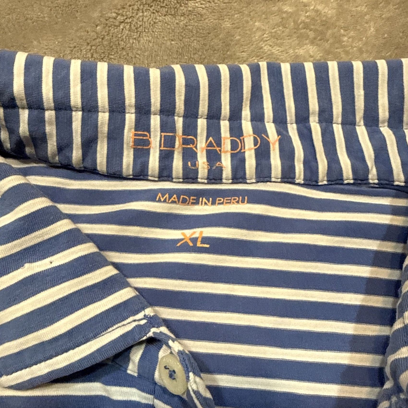 Vintage Draddy Polo Shirt Mens XL Blue White Stripe NGLA Golf Club Top 100 Shirt Polo Golf Men XL Blue Stripe Size US XL / EU 56 / 4 - 4 Thumbnail