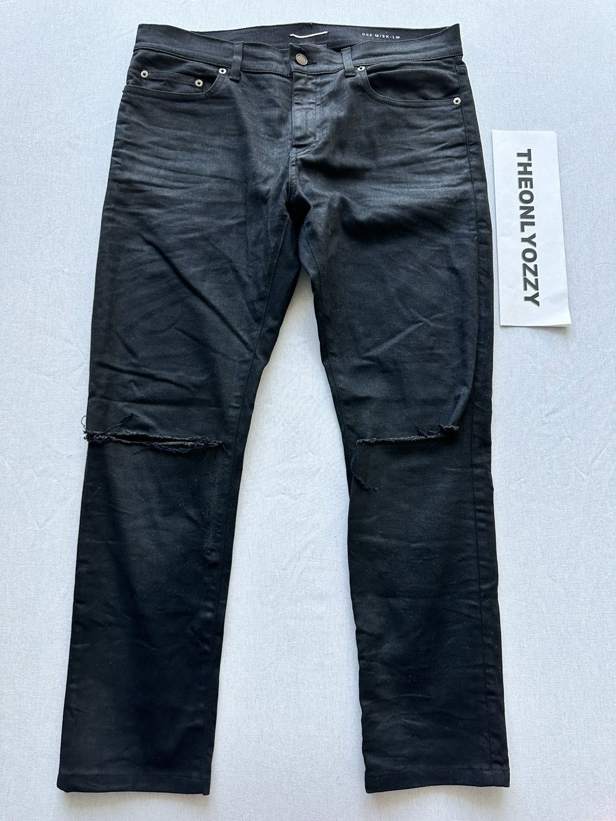 image of Saint Laurent Paris 2016 Saint Laurent D02 Black Cropped Skinny Jeans Size 32, Men's