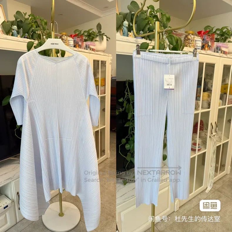 Issey Miyake Issey Miyake Ice Blue Dress Size L / US 10 / IT 46 - 7 Thumbnail