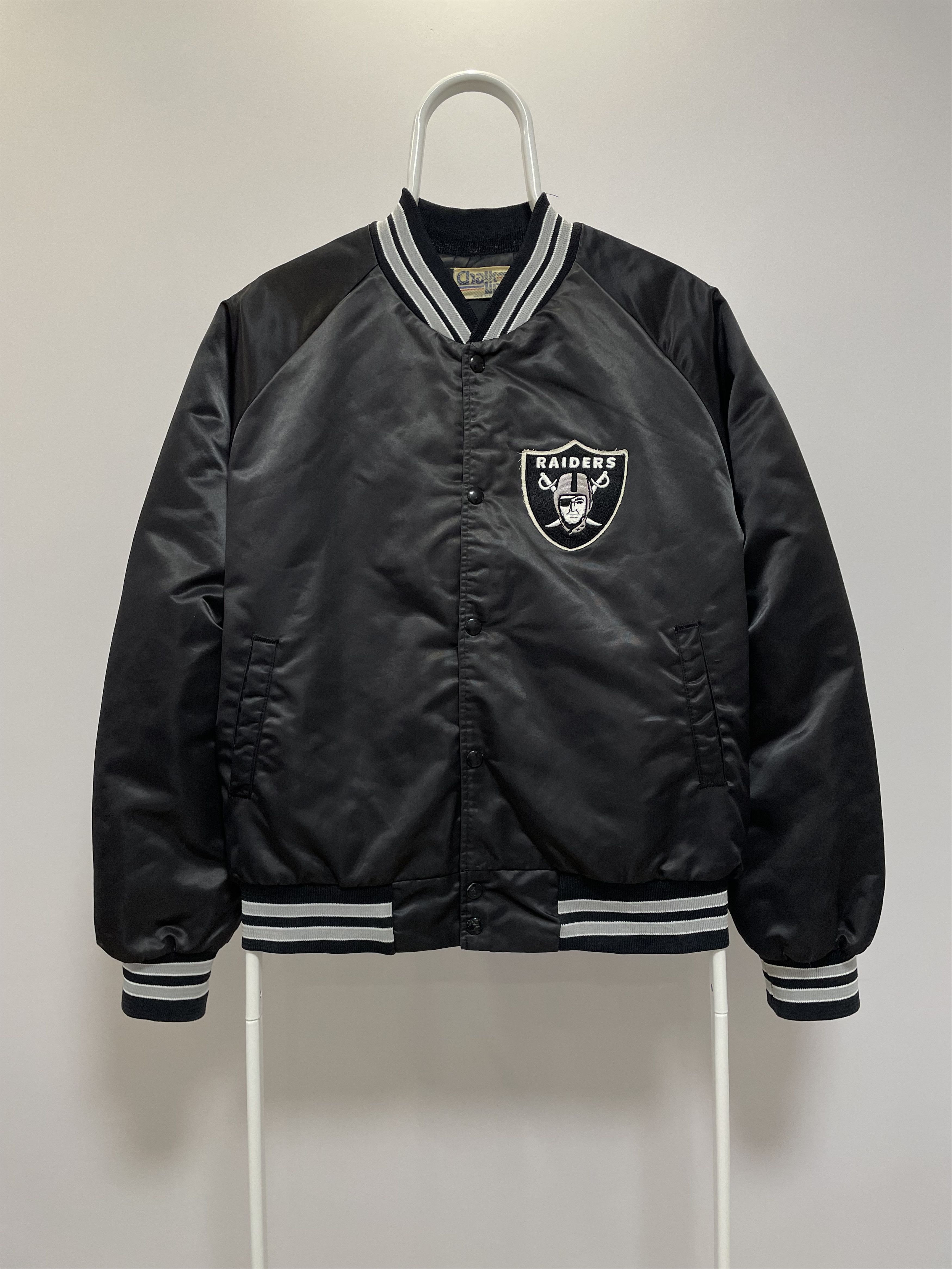 NFL RAIDERS Chalk Line NFL Vintage Bomber Satin Jacket 80s Rare Size US L / EU 52-54 / 3 - 2 Thumbnail