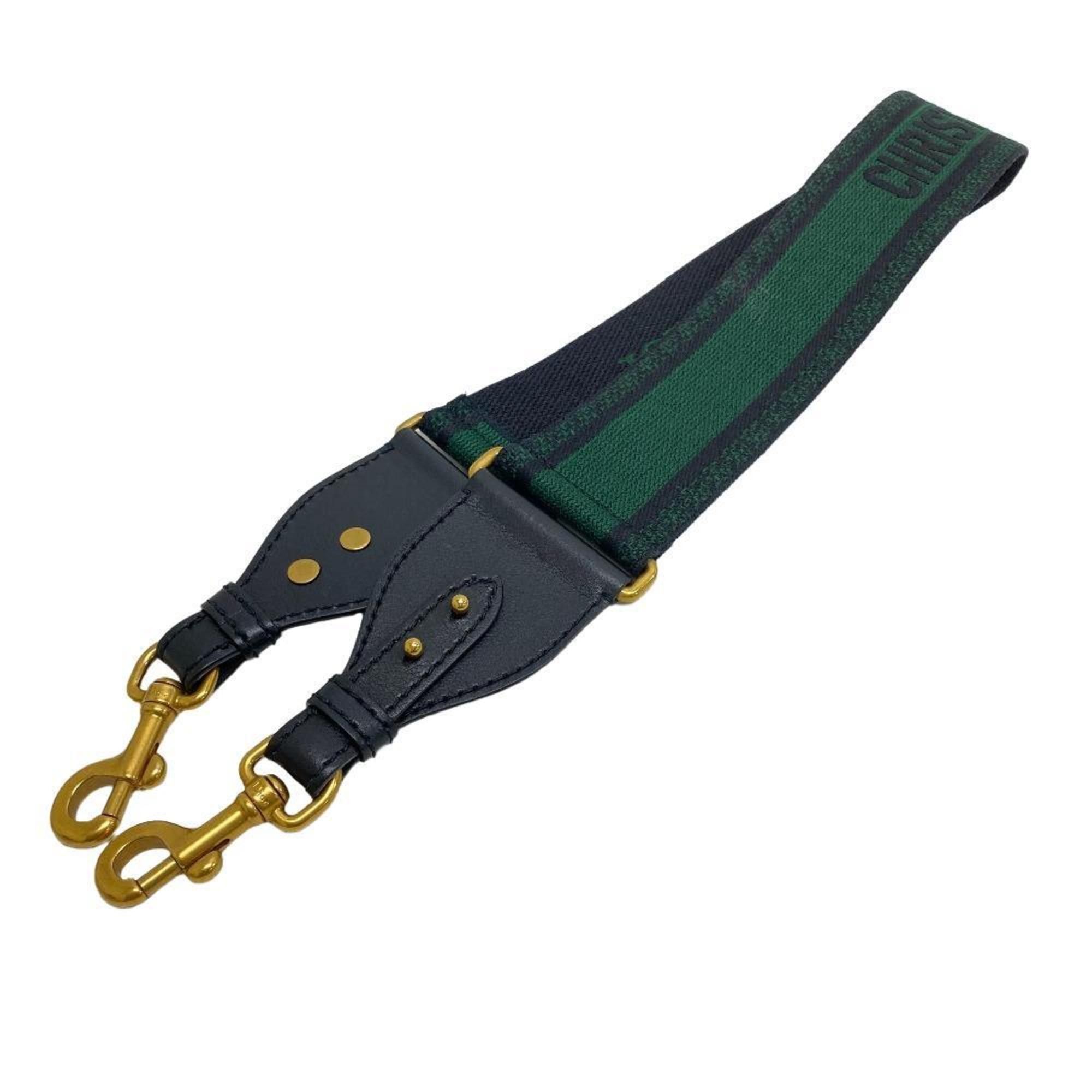 image of Christian Dior Embroidered Shoulder Strap Green Men's Women's in Brown