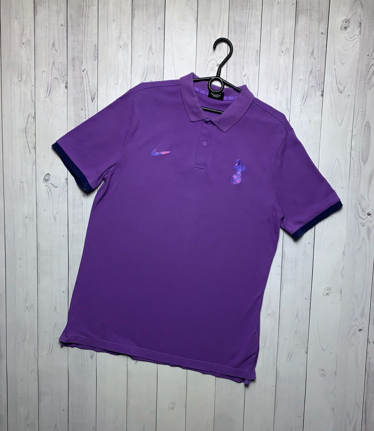 Nike × Vintage Nike purple soccer polo Tottenham spurs logo size M/L Size US L / EU 52-54 / 3 - 1 Thumbnail
