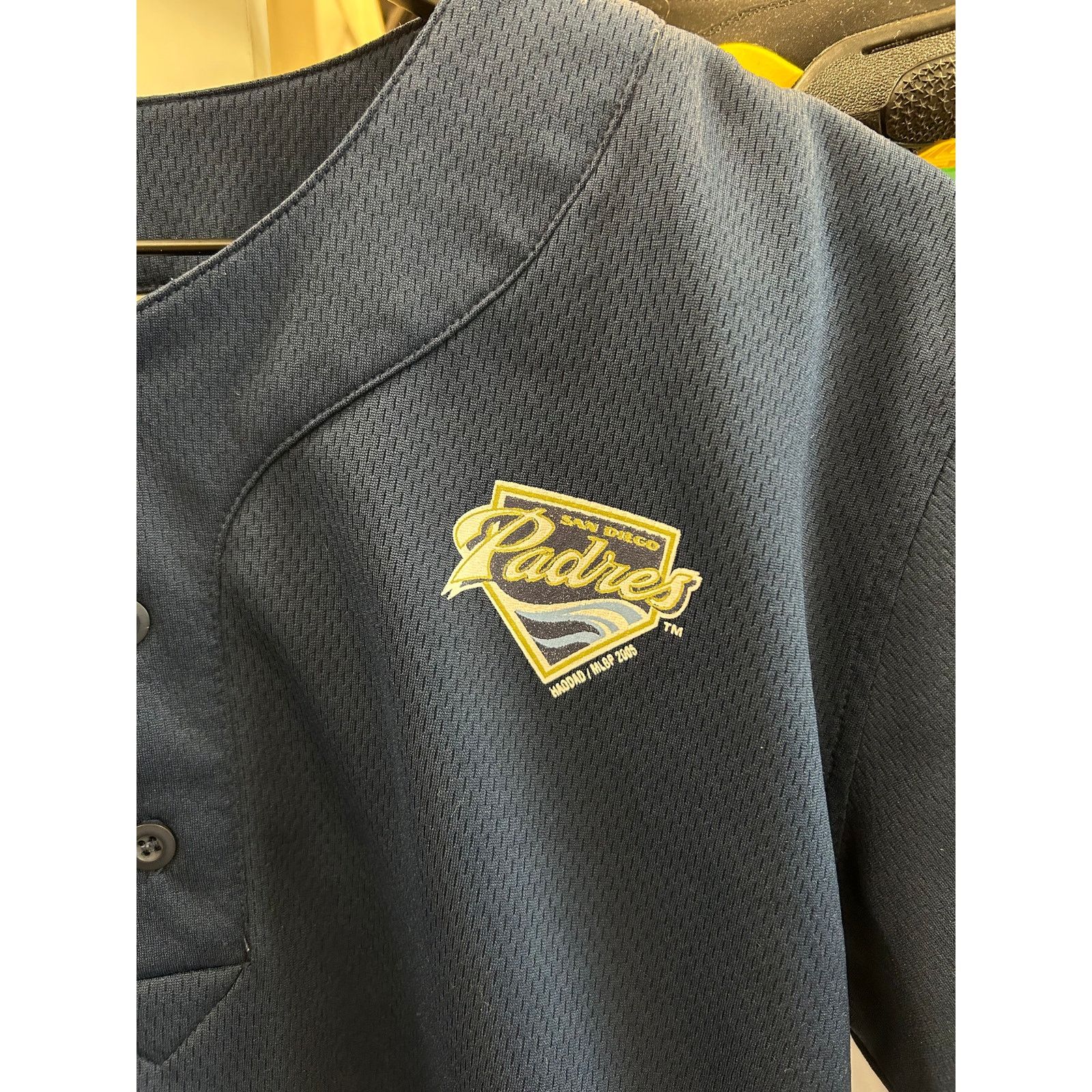 MLB San Diego Padres navy blue mesh henley jersey L B15 Size US L / EU 52-54 / 3 - 5 Thumbnail