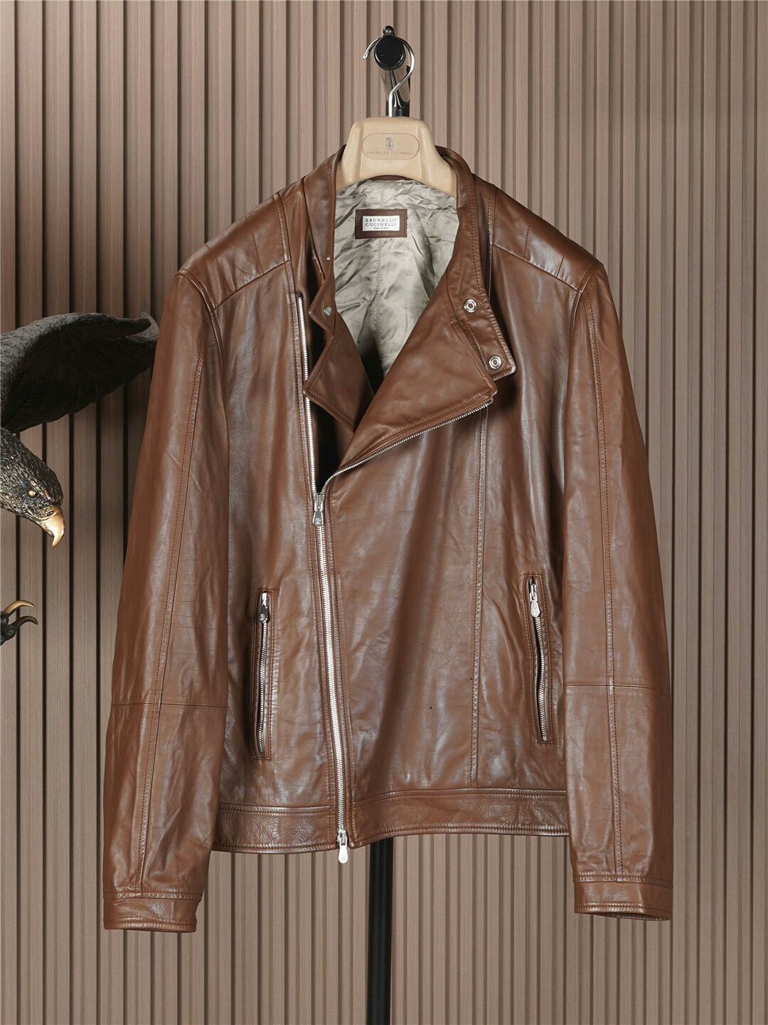 Brunello Cucinelli Brunello Cucinelli Men's Leather Jacket Size US M / EU 48-50 / 2 - 1 Thumbnail